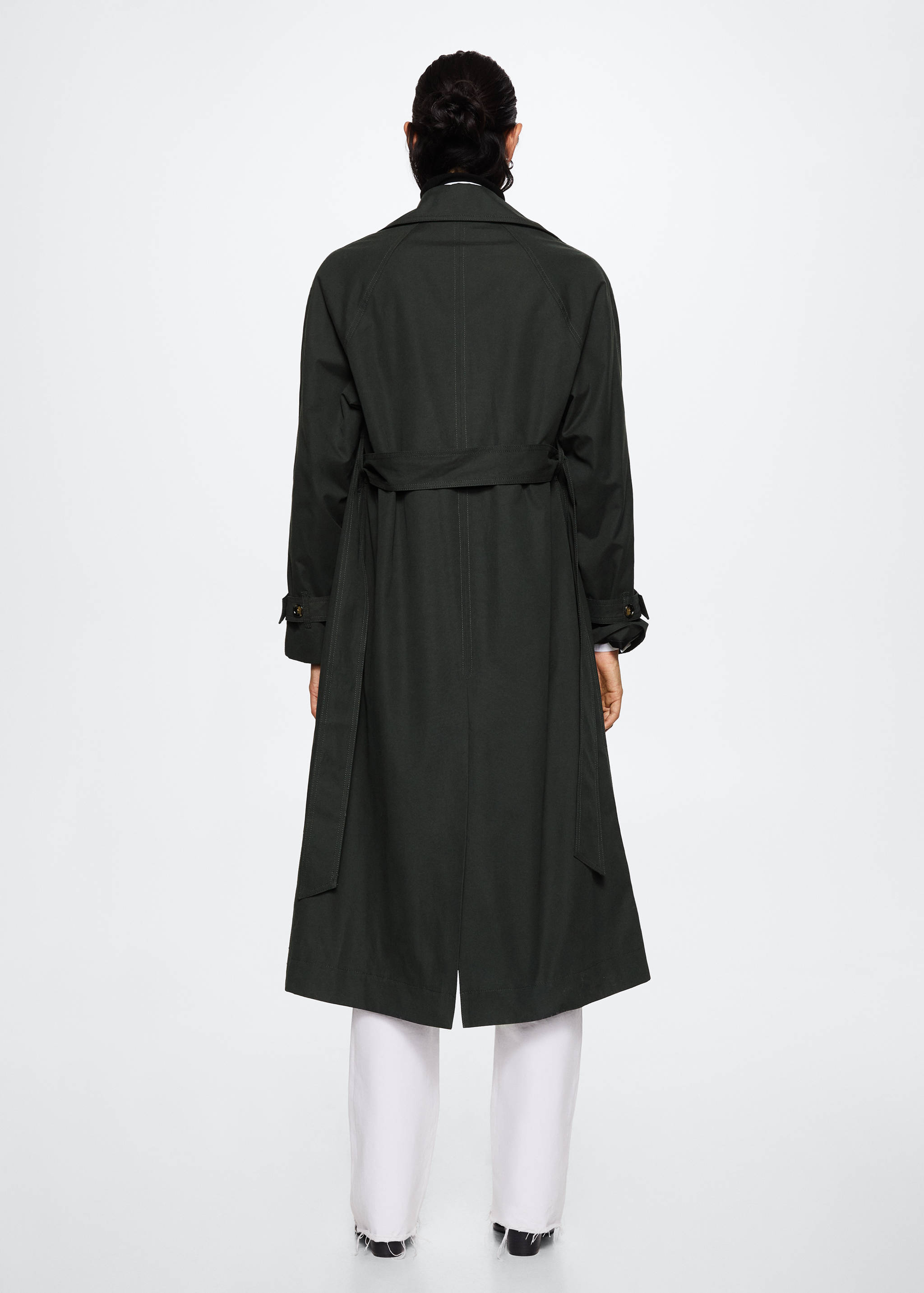 Oversized katoenen trenchcoat - Achterkant van het artikel