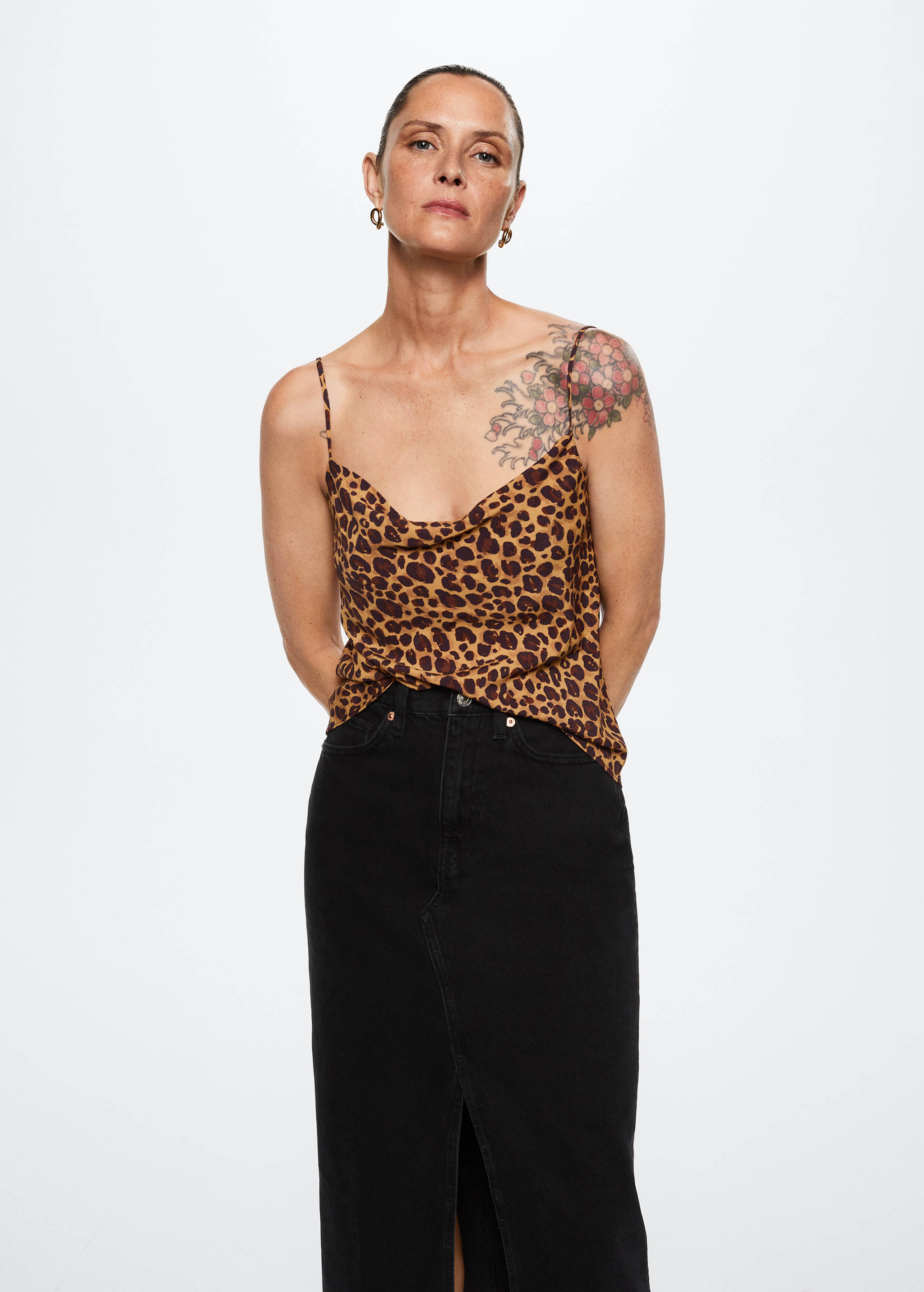 Top style lingerie imprimé - Plan moyen