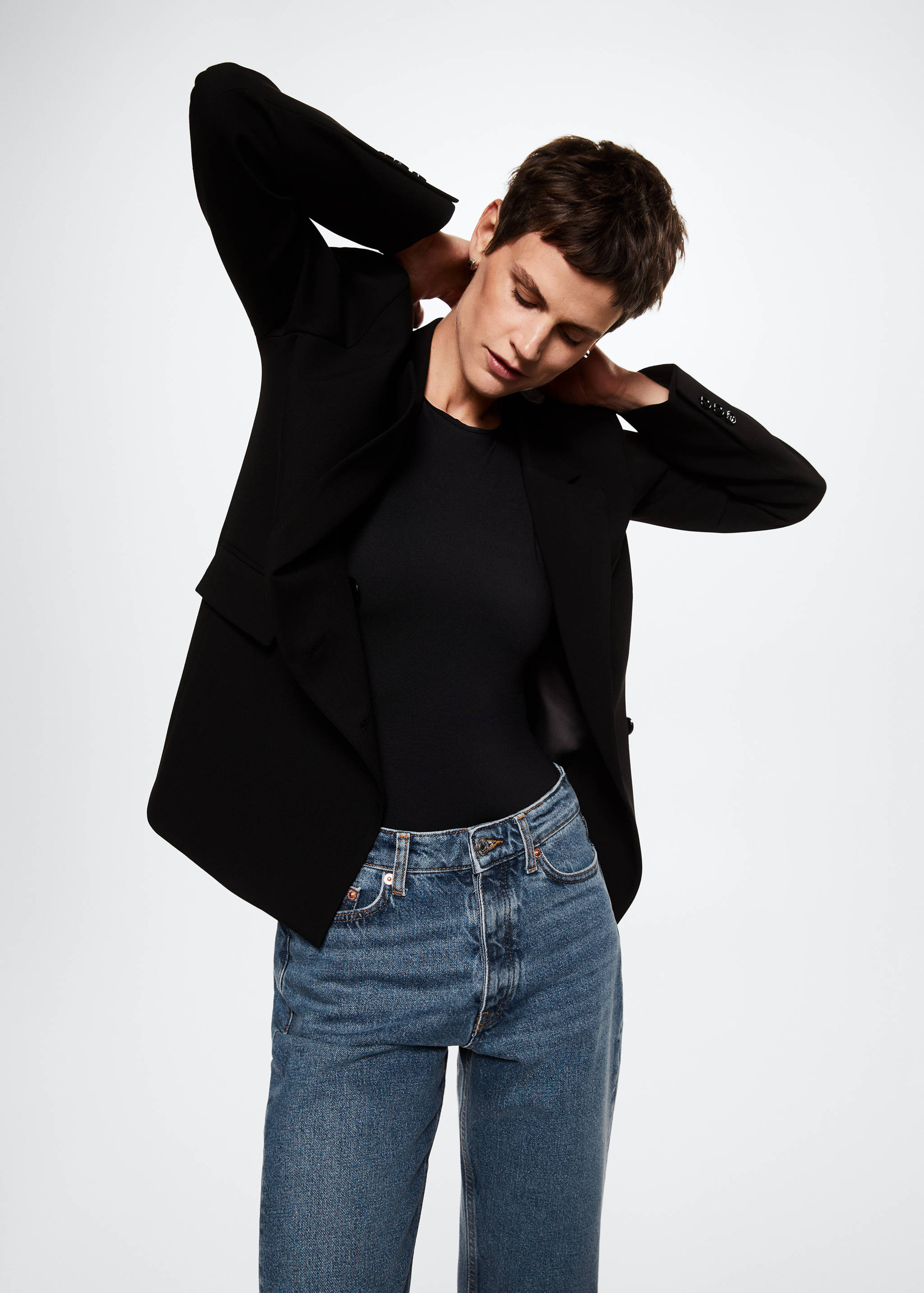 Jeans rectos tiro alto crop - Detalle del artículo 2