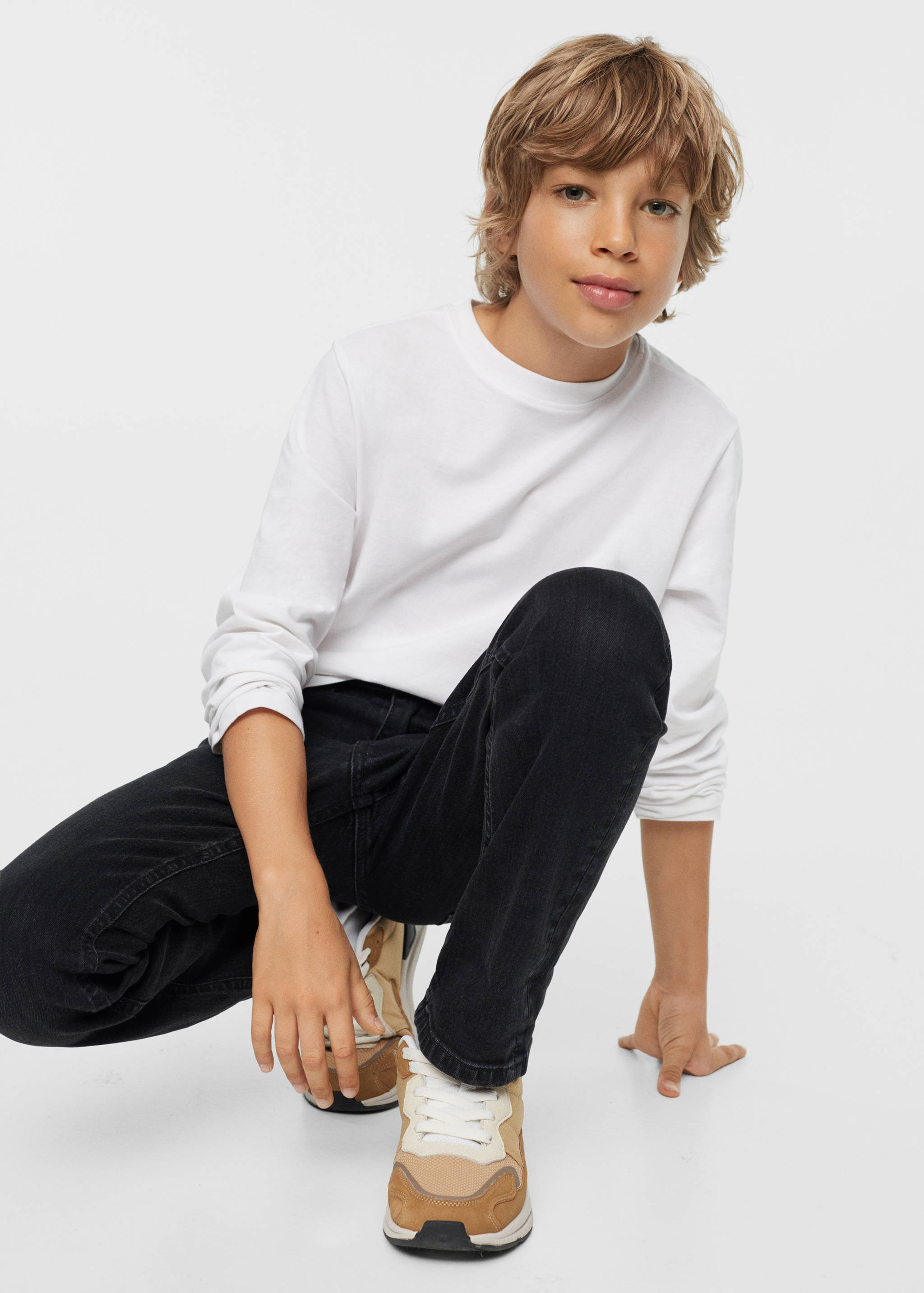 Regular jeans with turn-up hem  - Medium plane