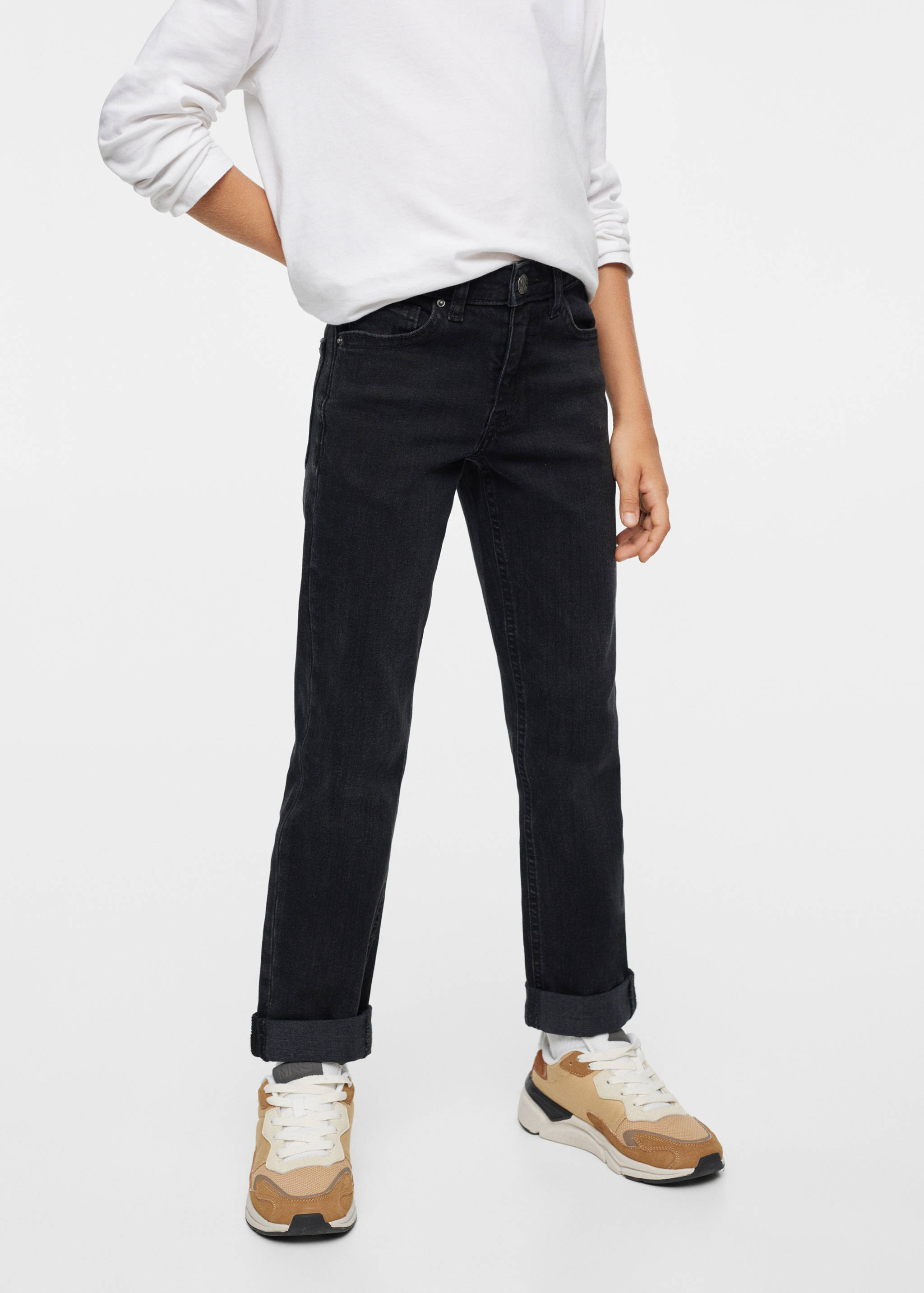 Regular jeans with turn-up hem  - Details of the article 1