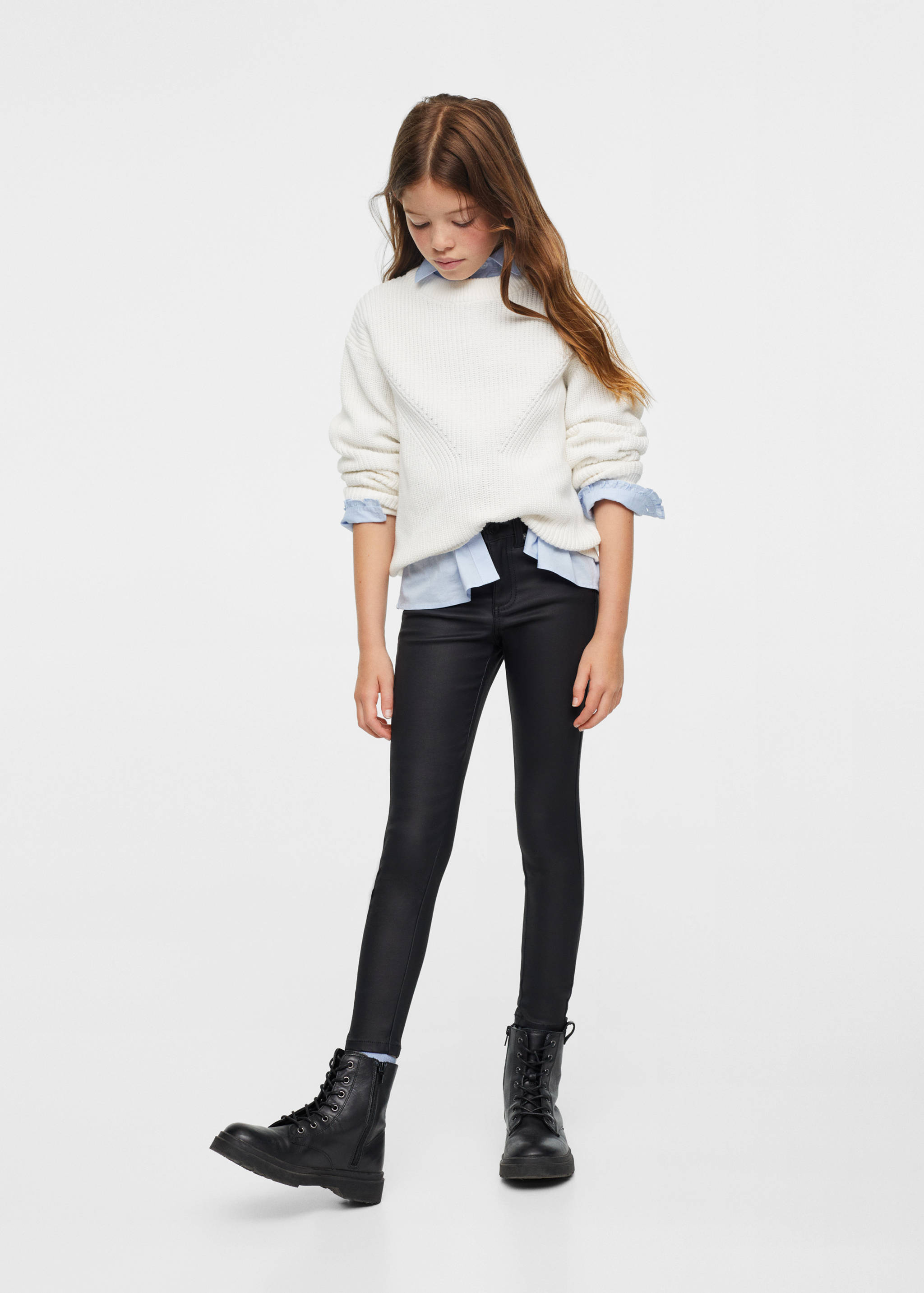 Skinny-Hose in Wachs-Optik - Mittlere Ansicht