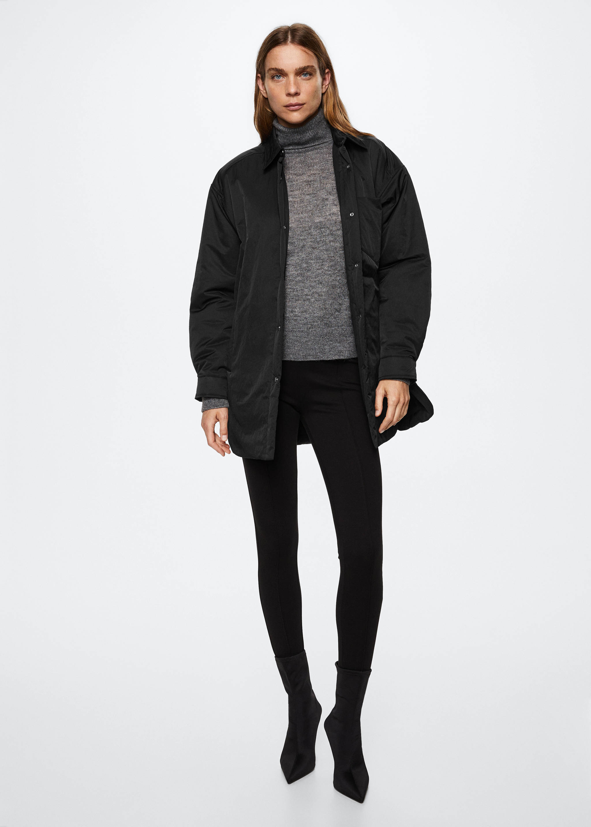 Oversized quilted jacket - General plane