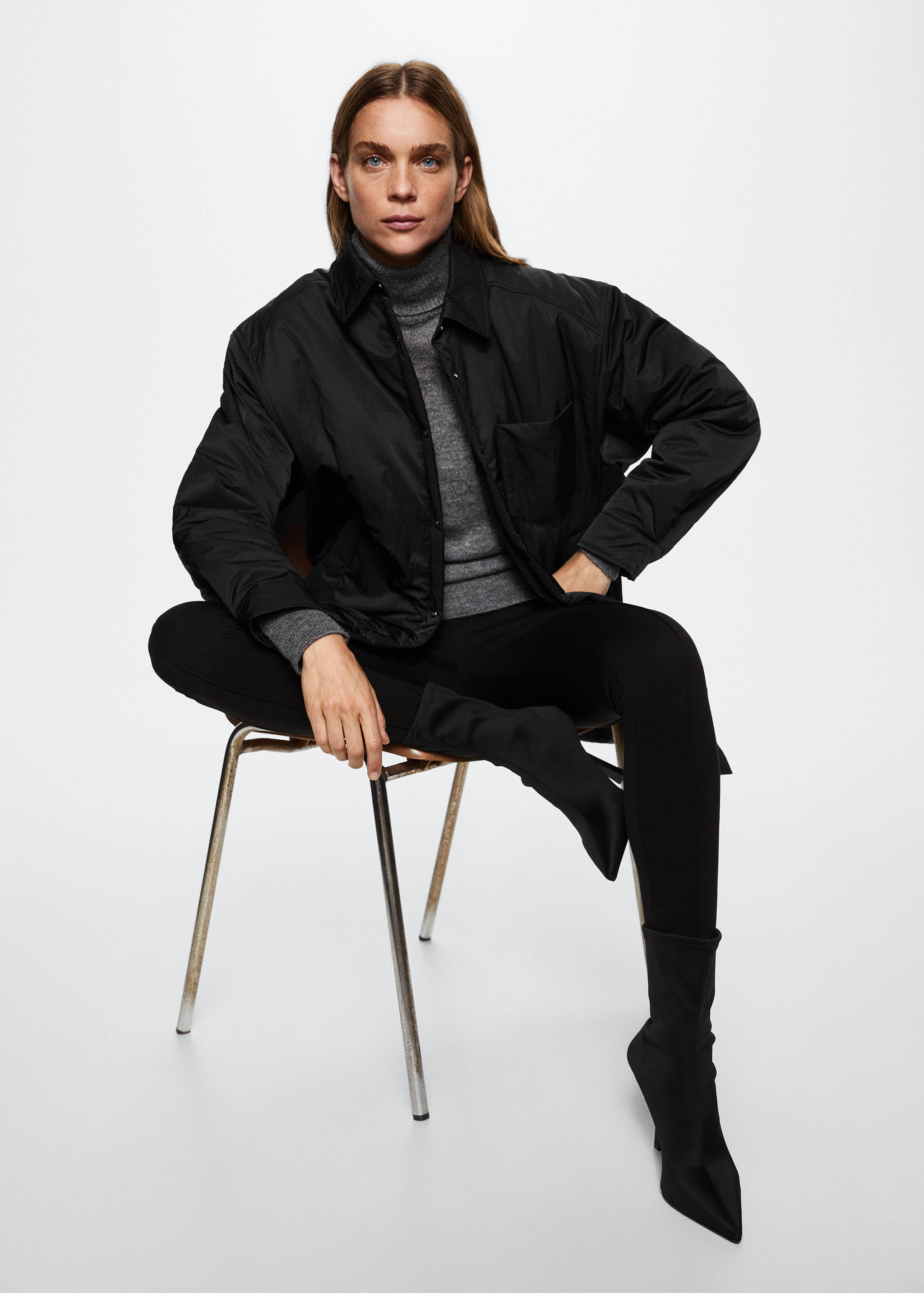 Oversized quilted jacket - Details of the article 2