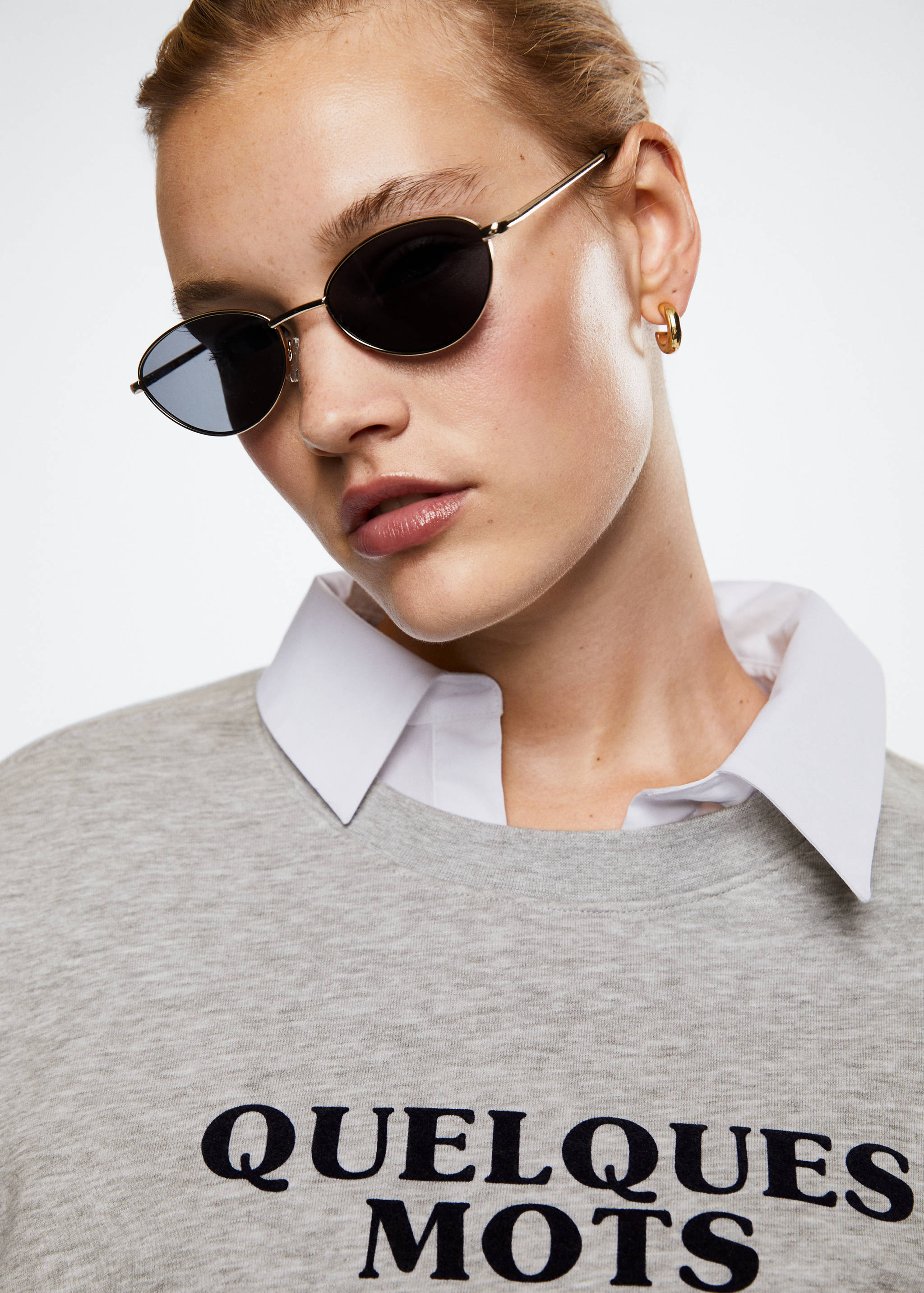 Βαμβακερή φούτερ με στάμπα - Λεπτομέρεια του προϊόντος 4