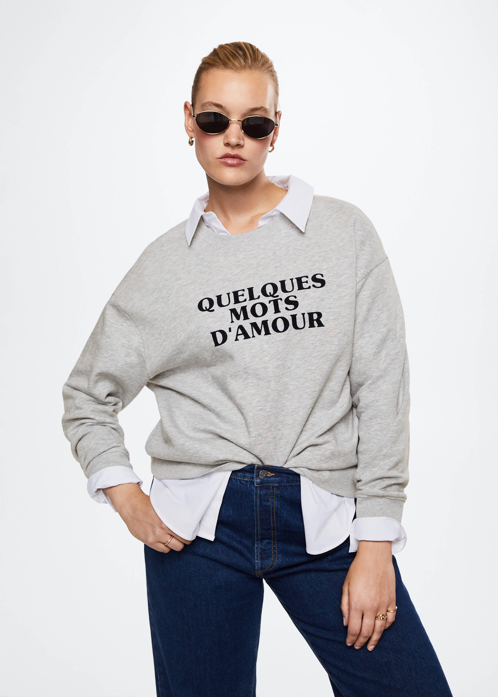 Βαμβακερή φούτερ με στάμπα - Λεπτομέρεια του προϊόντος 5