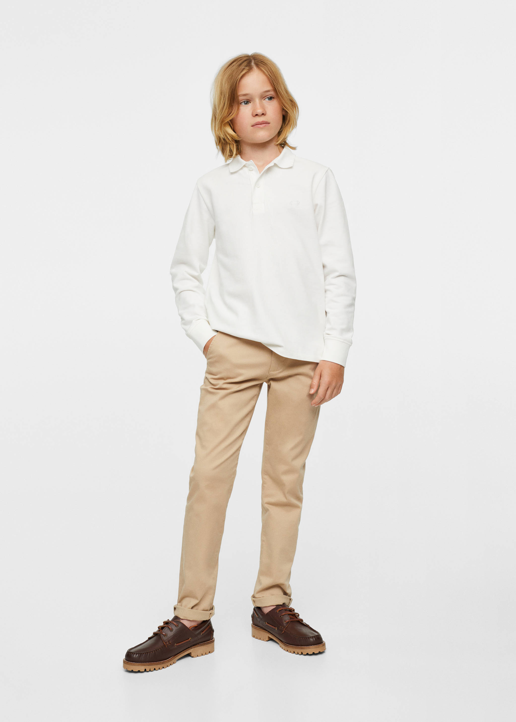 Polo coton à manches longues - Plan général