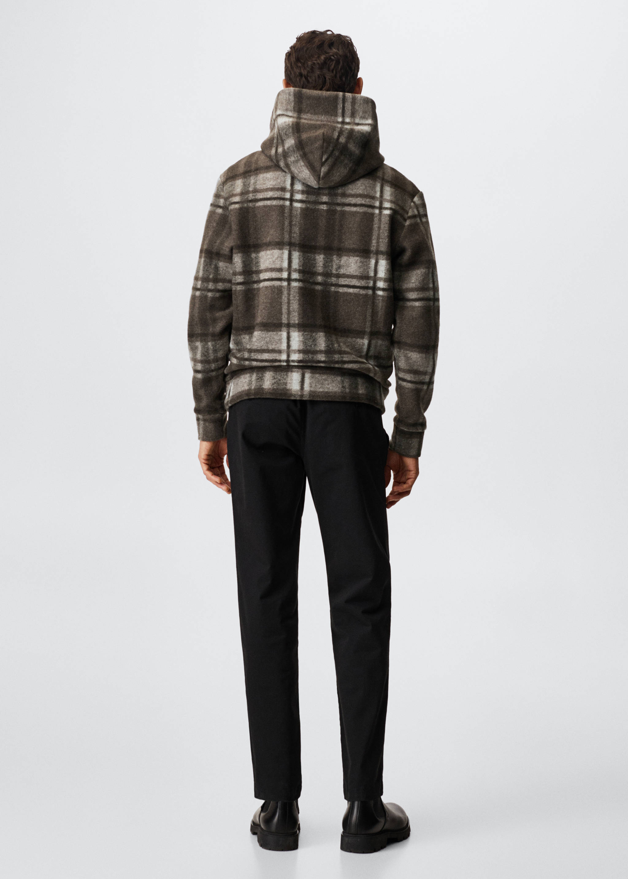 Texturiertes Sweatshirt mit Karomuster - Rückseite des Artikels