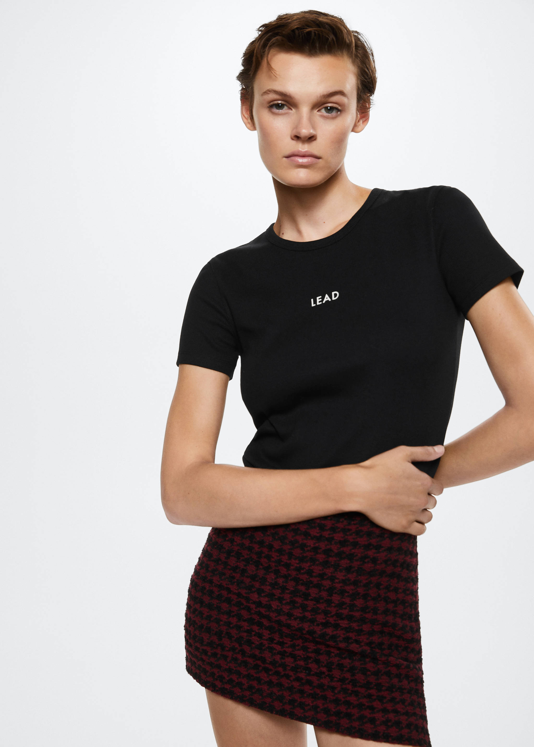 Geripptes Shirt mit Textaufdruck - Detail des Artikels 2