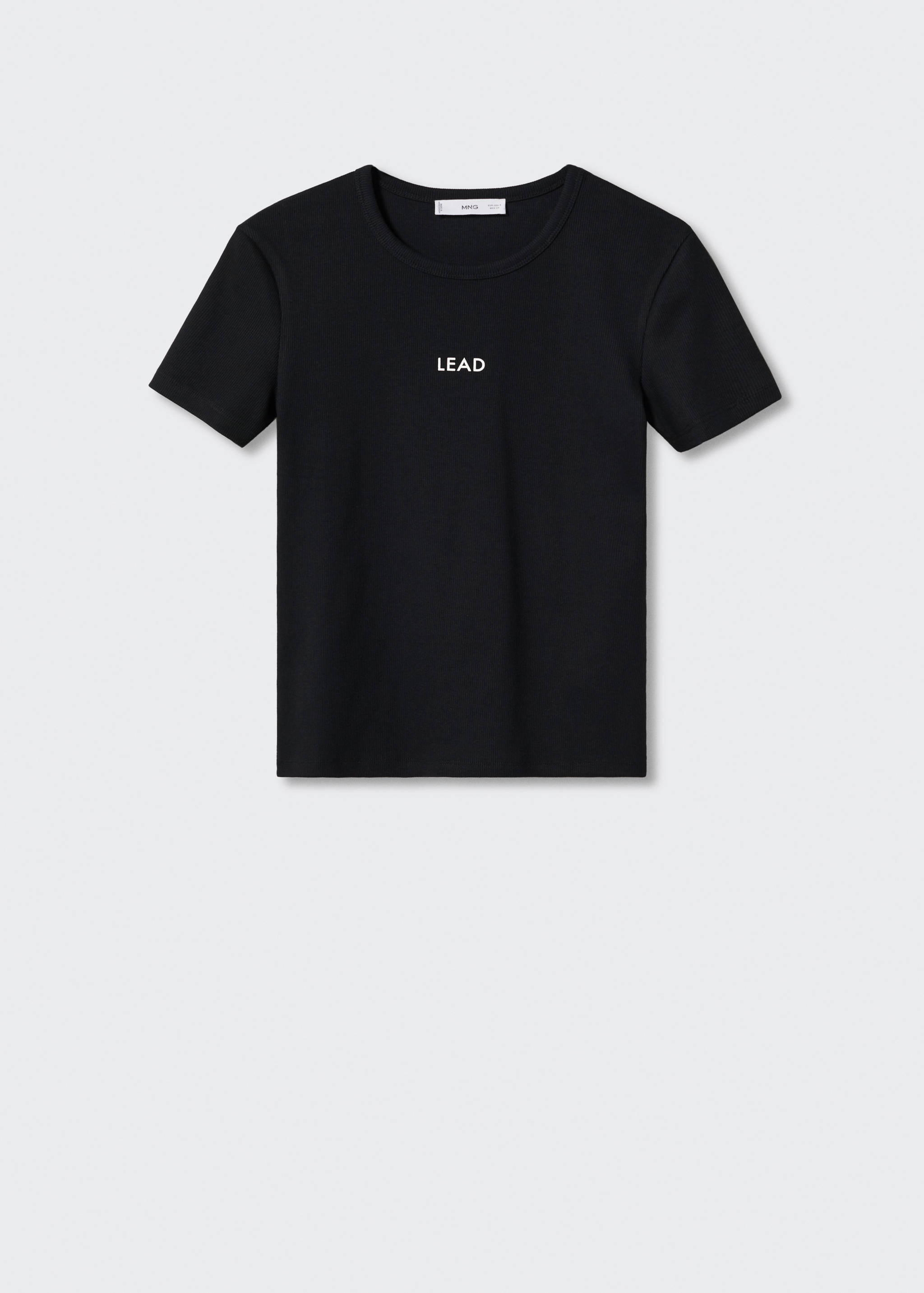 Geripptes Shirt mit Textaufdruck - Artikel ohne Model