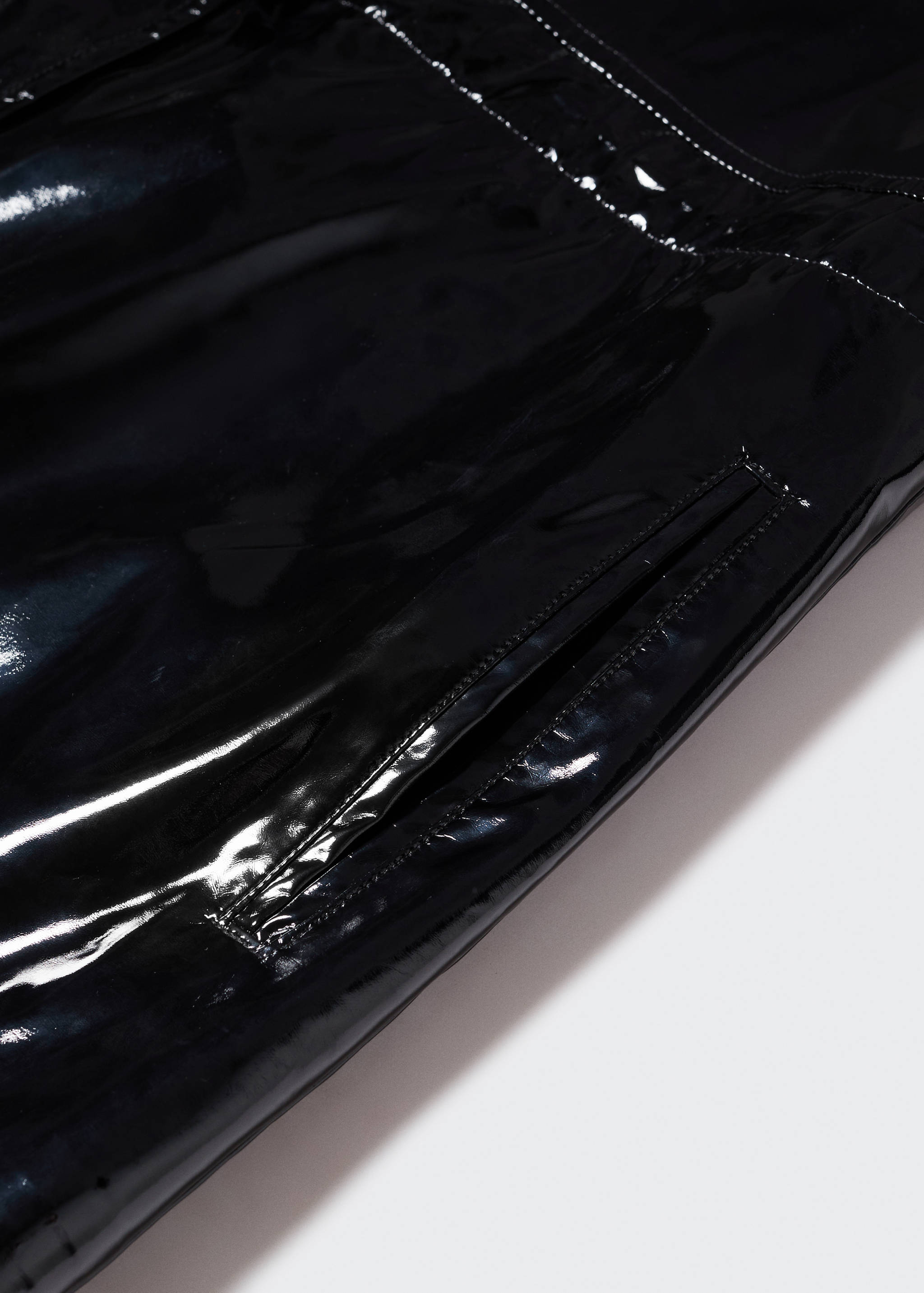 Patent leather hooded parka - Details of the article 8