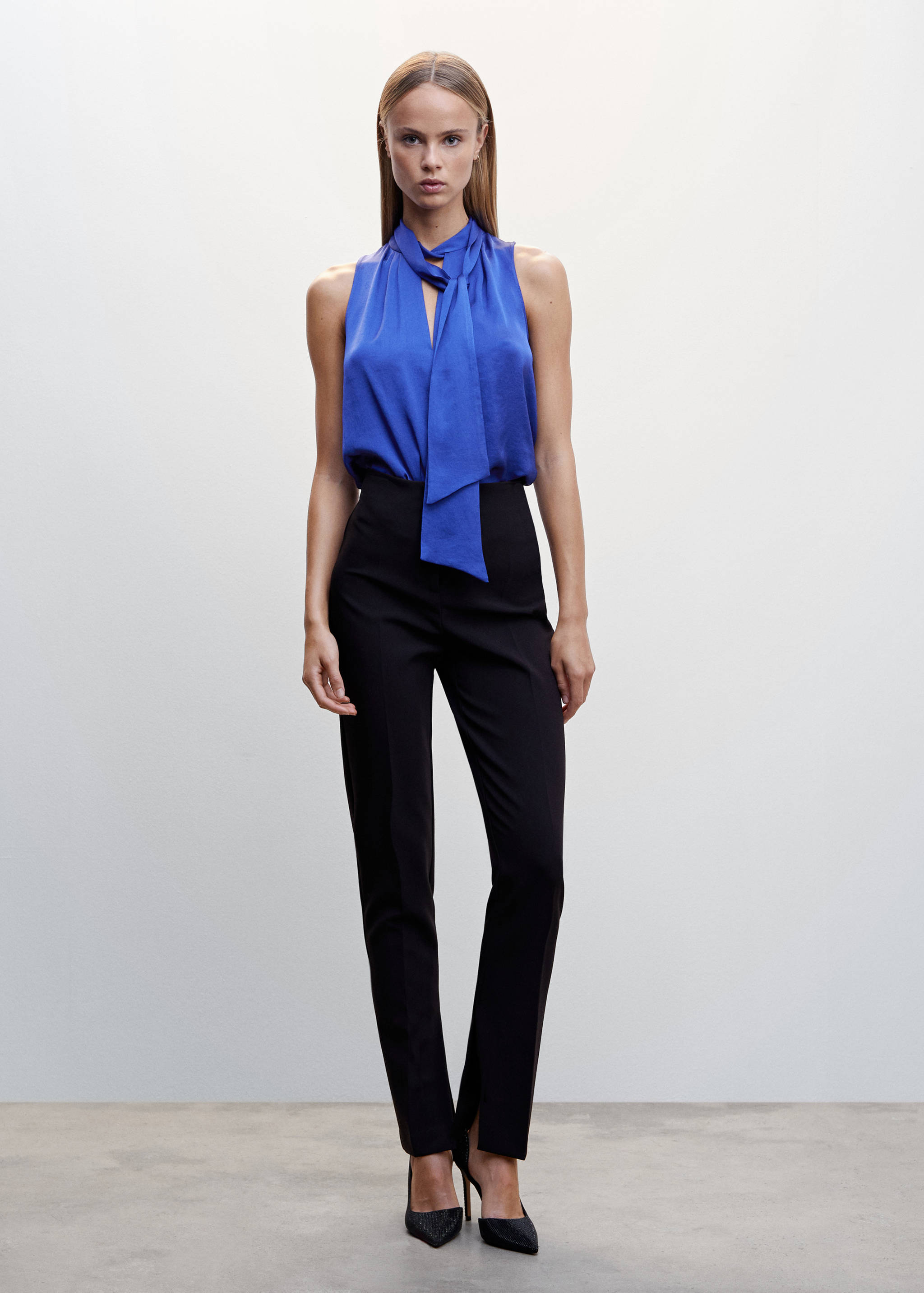Bow satin blouse - General plane