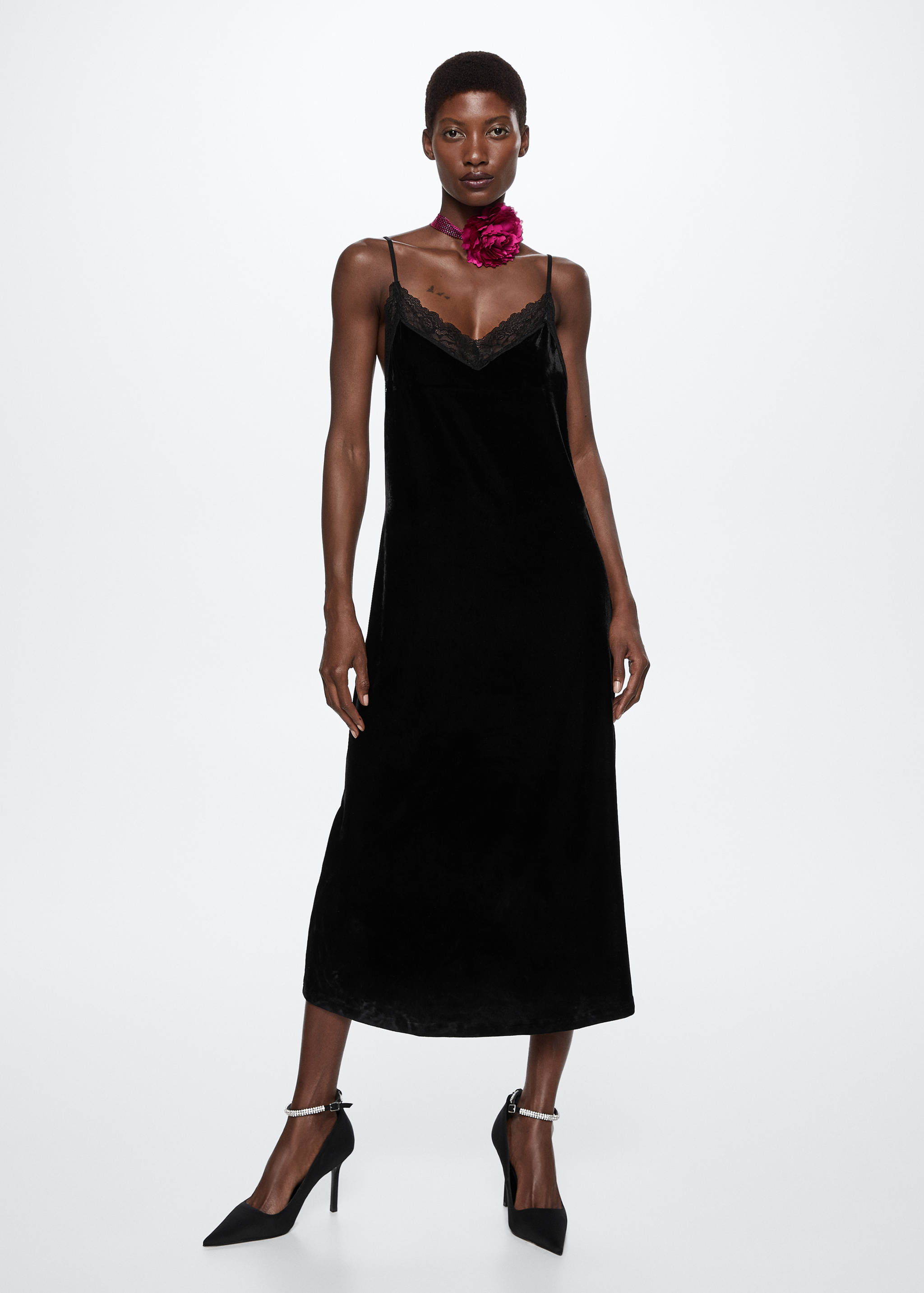 Vestido lencero encaje - Plano general