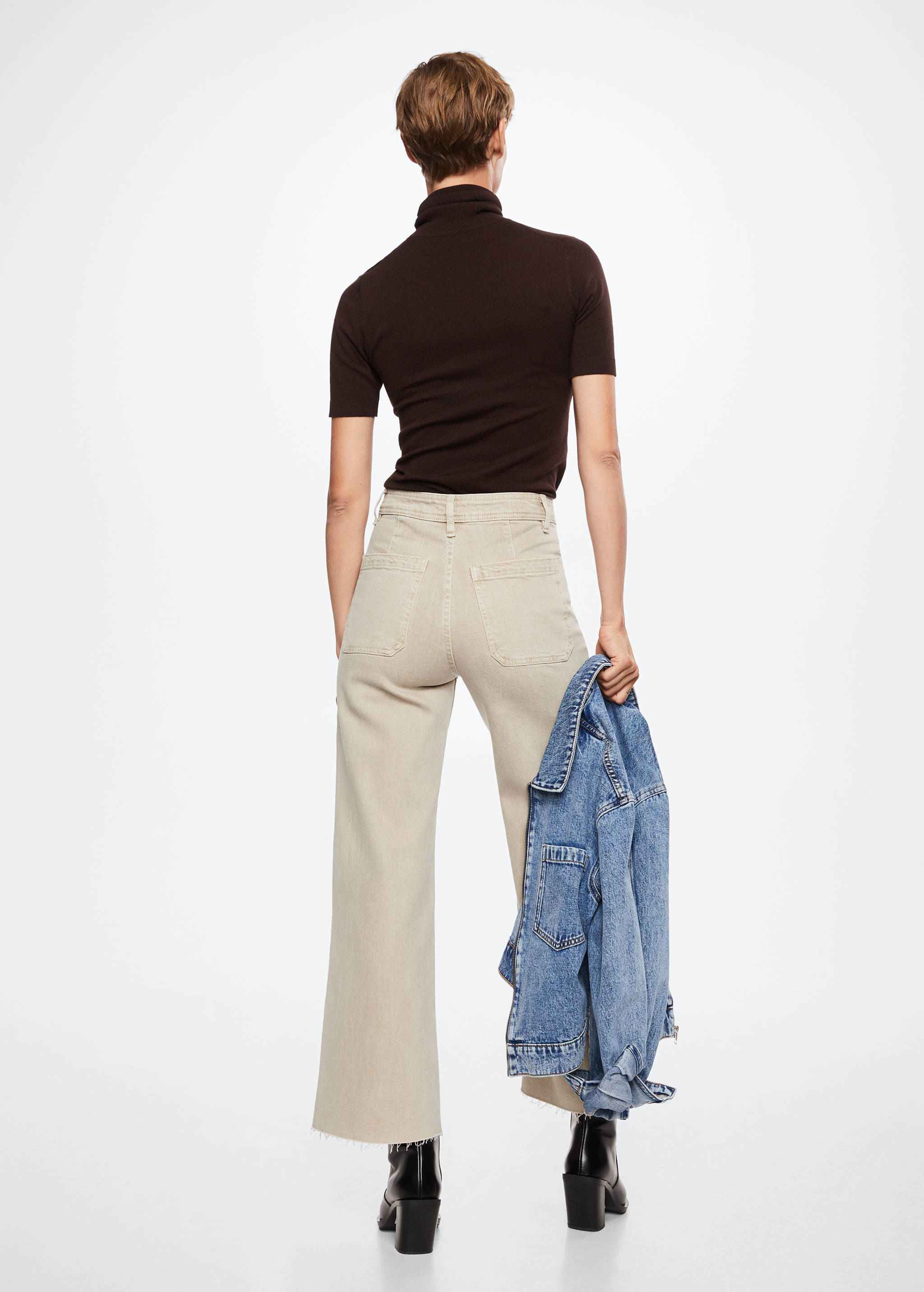 Jeans culotte tiro alto - Reverso del artículo