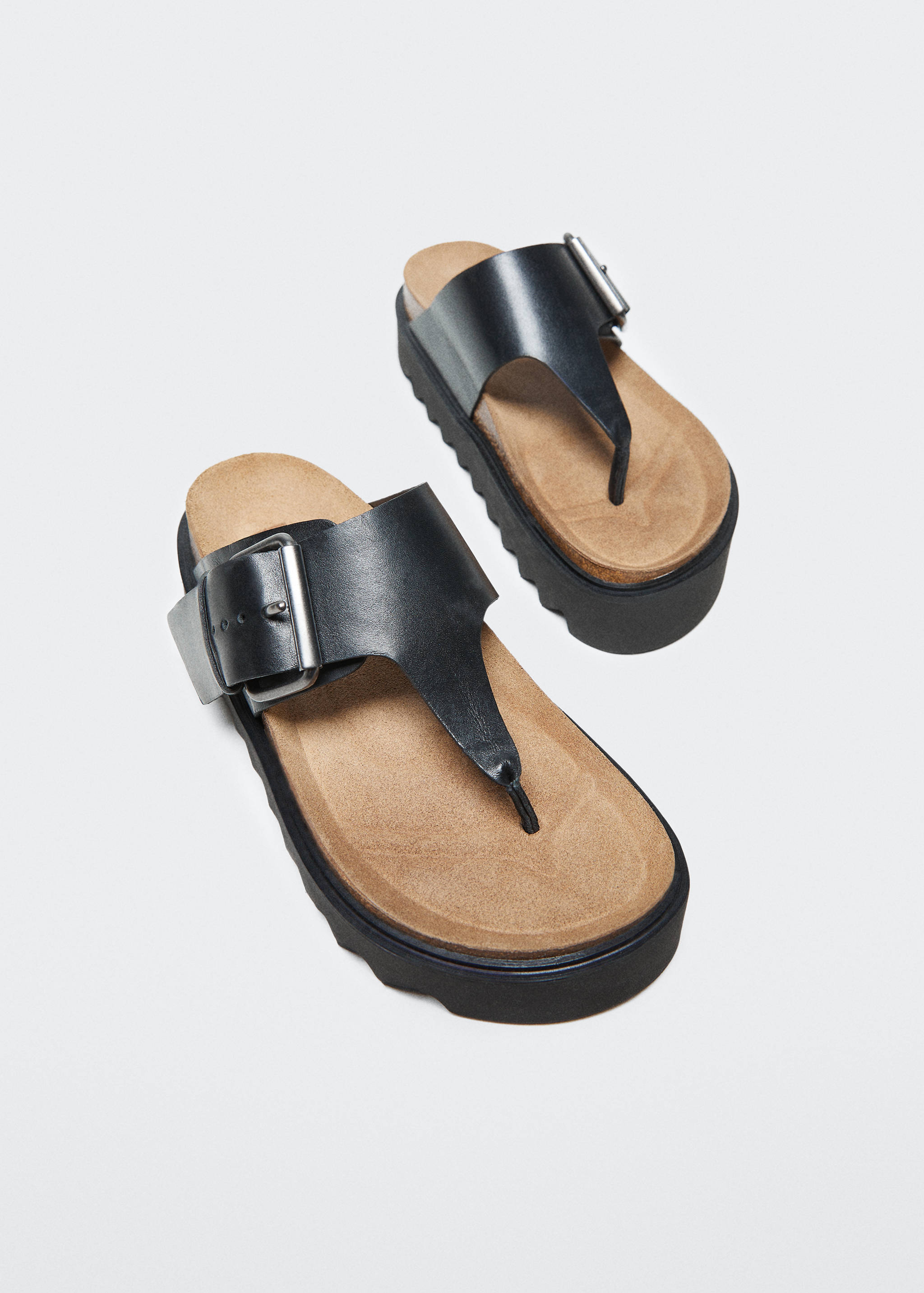 Sandale piele cu platformă - Plan mediu