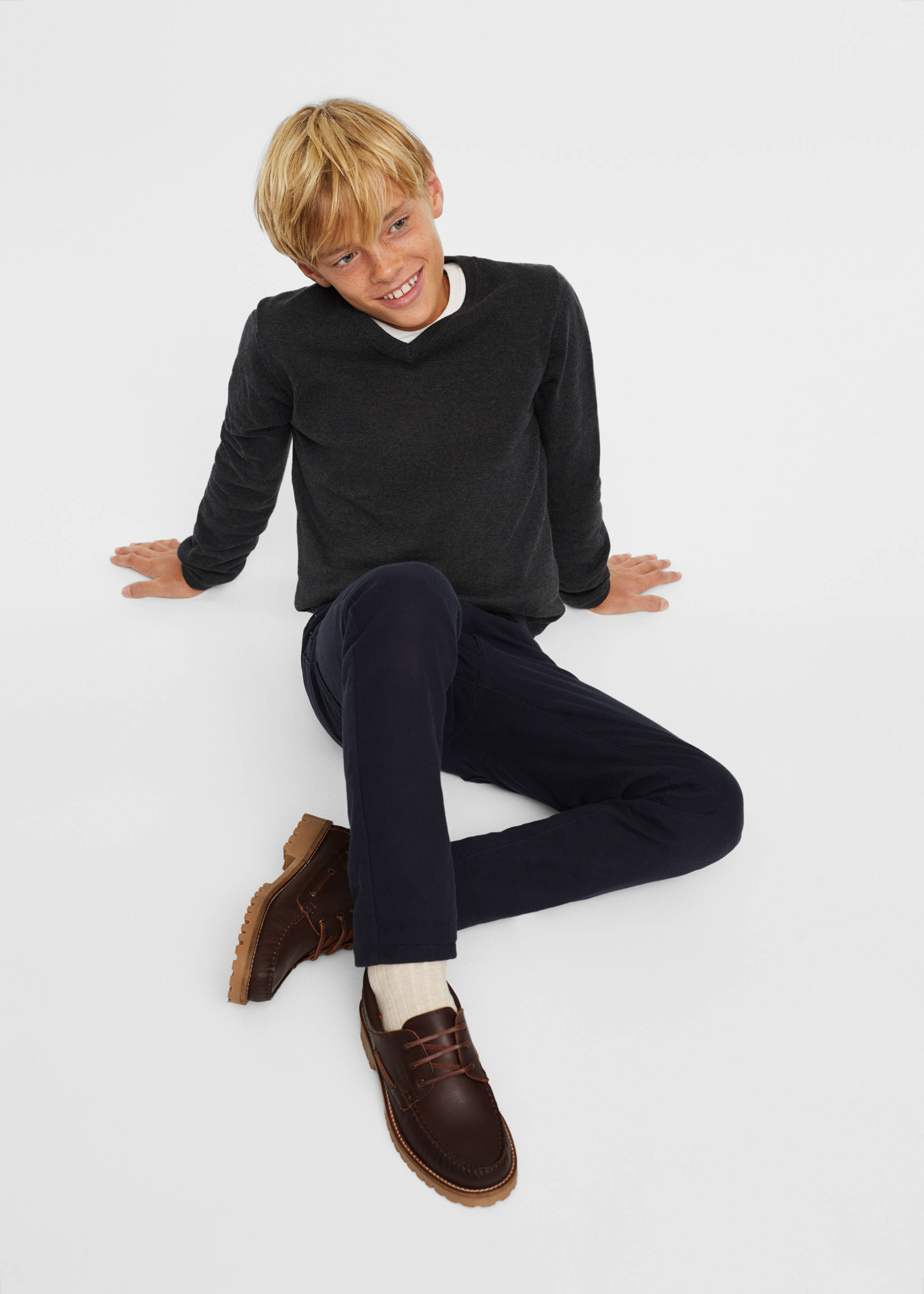 Leather boat shoes - Medium plane