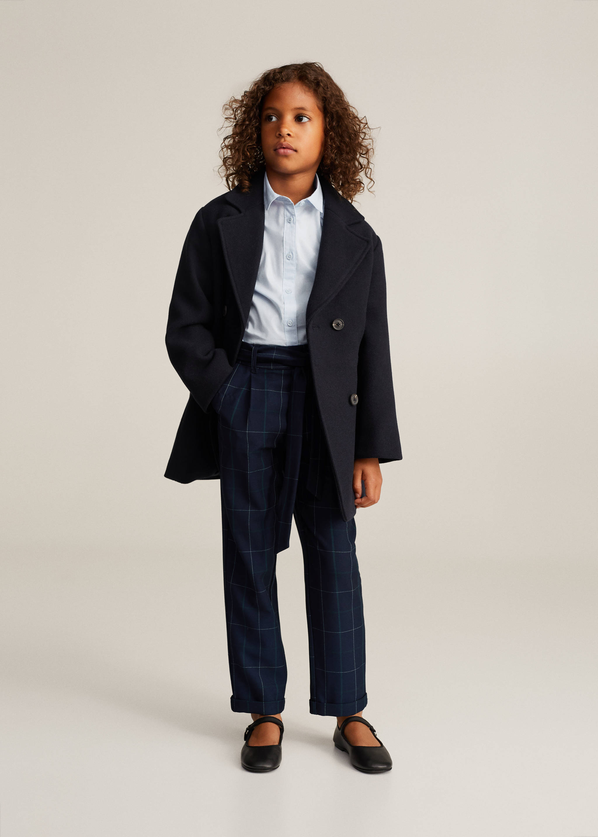 Pantalon à carreaux avec ceinture - Plan général