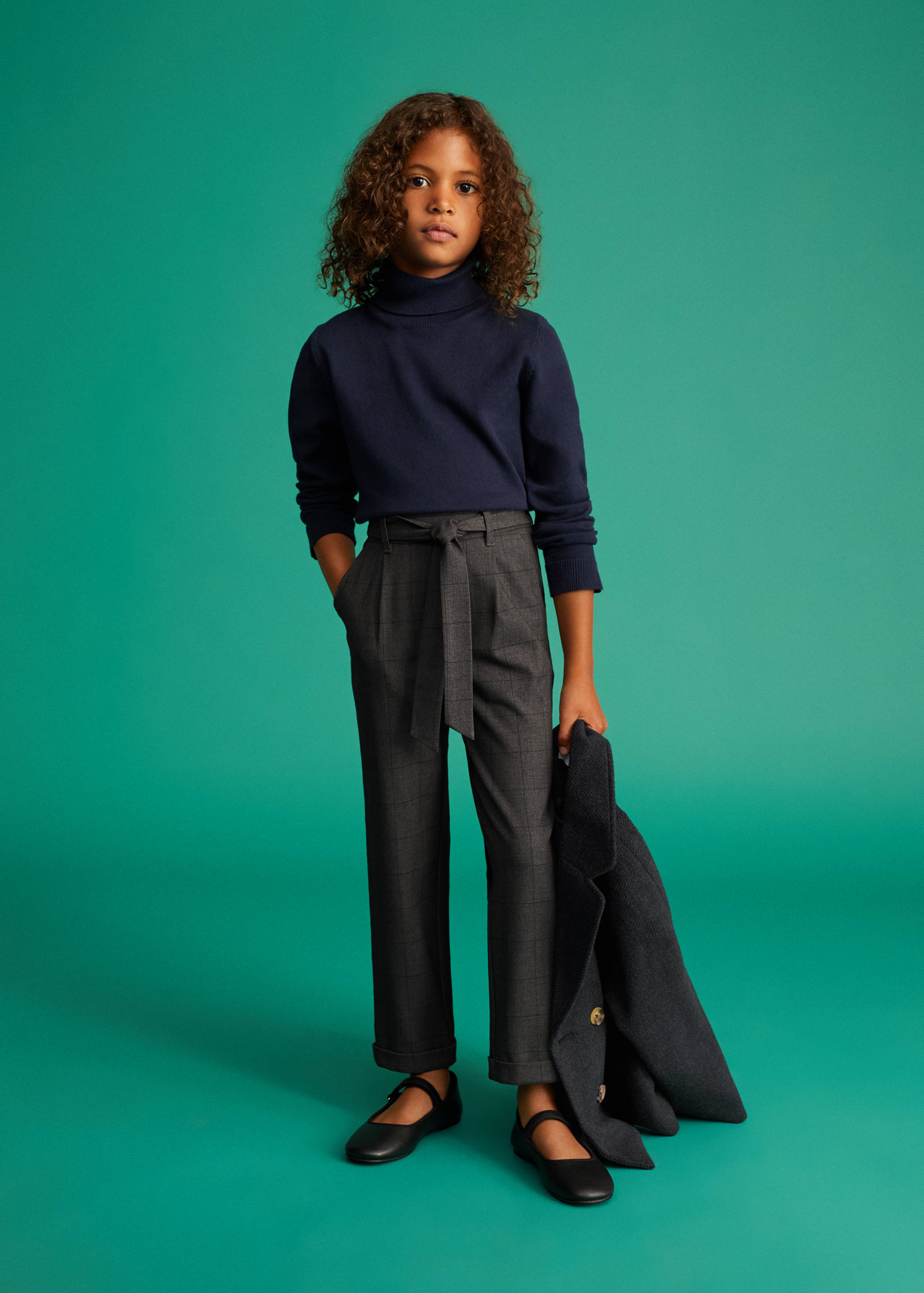 Pantalon à carreaux avec ceinture - Plan général