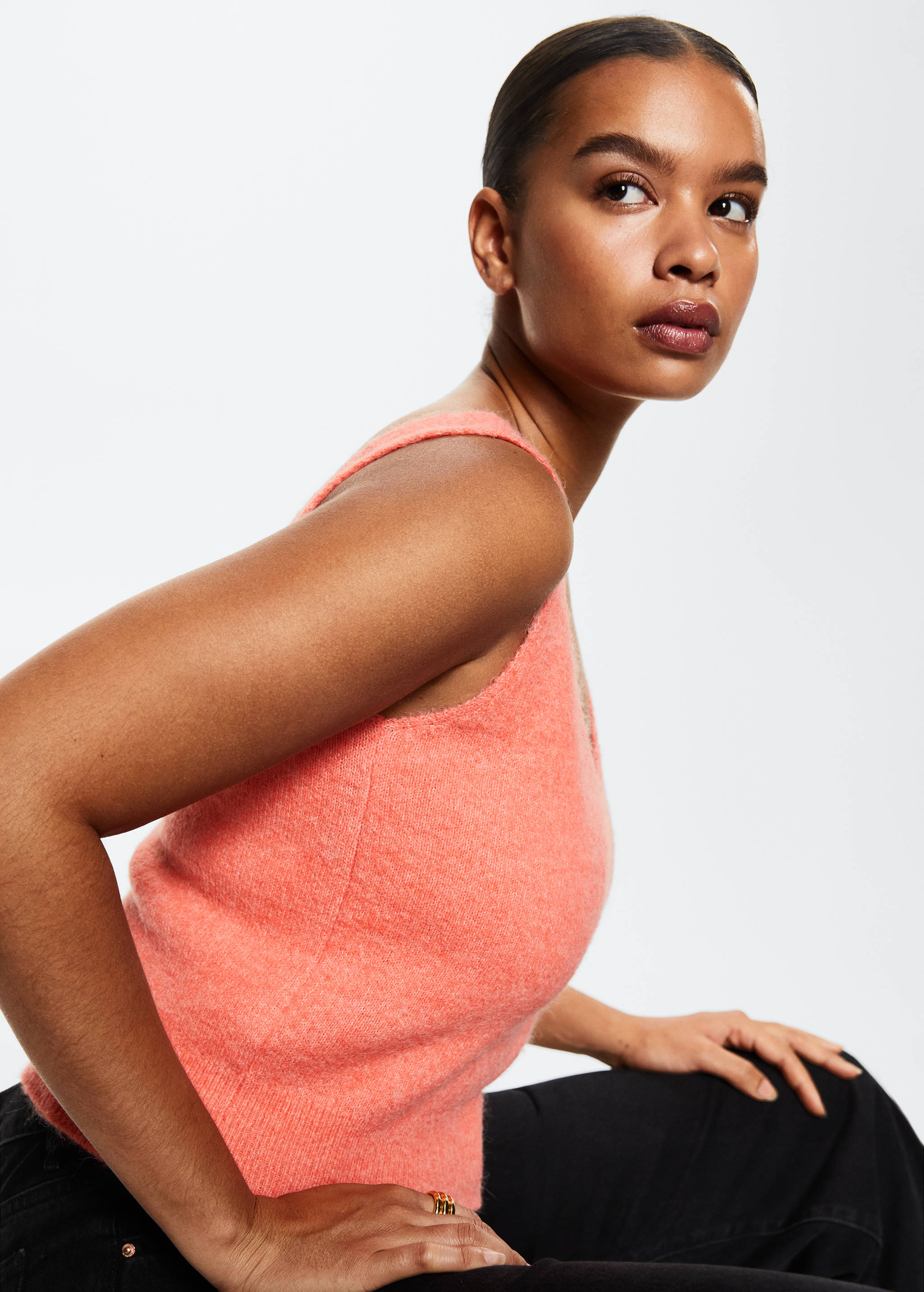 Knitted cropped top - Details of the article 5