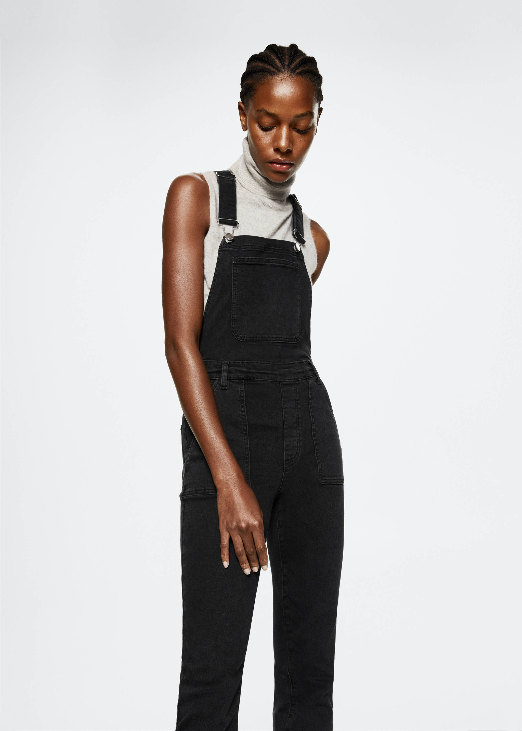 Lined denim dungarees - Medium plane