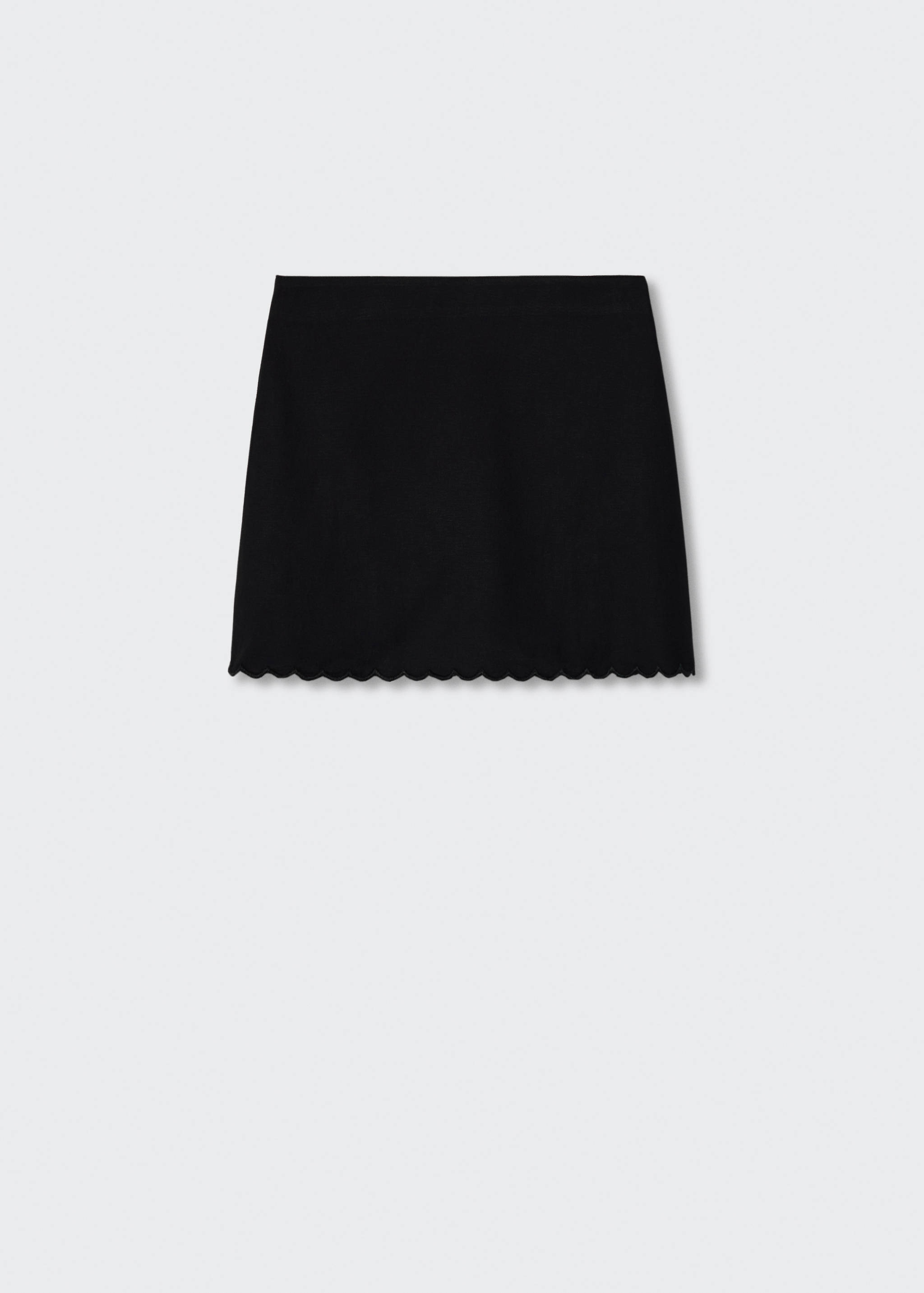 Cotton linen-blend mini-skirt - Article without model