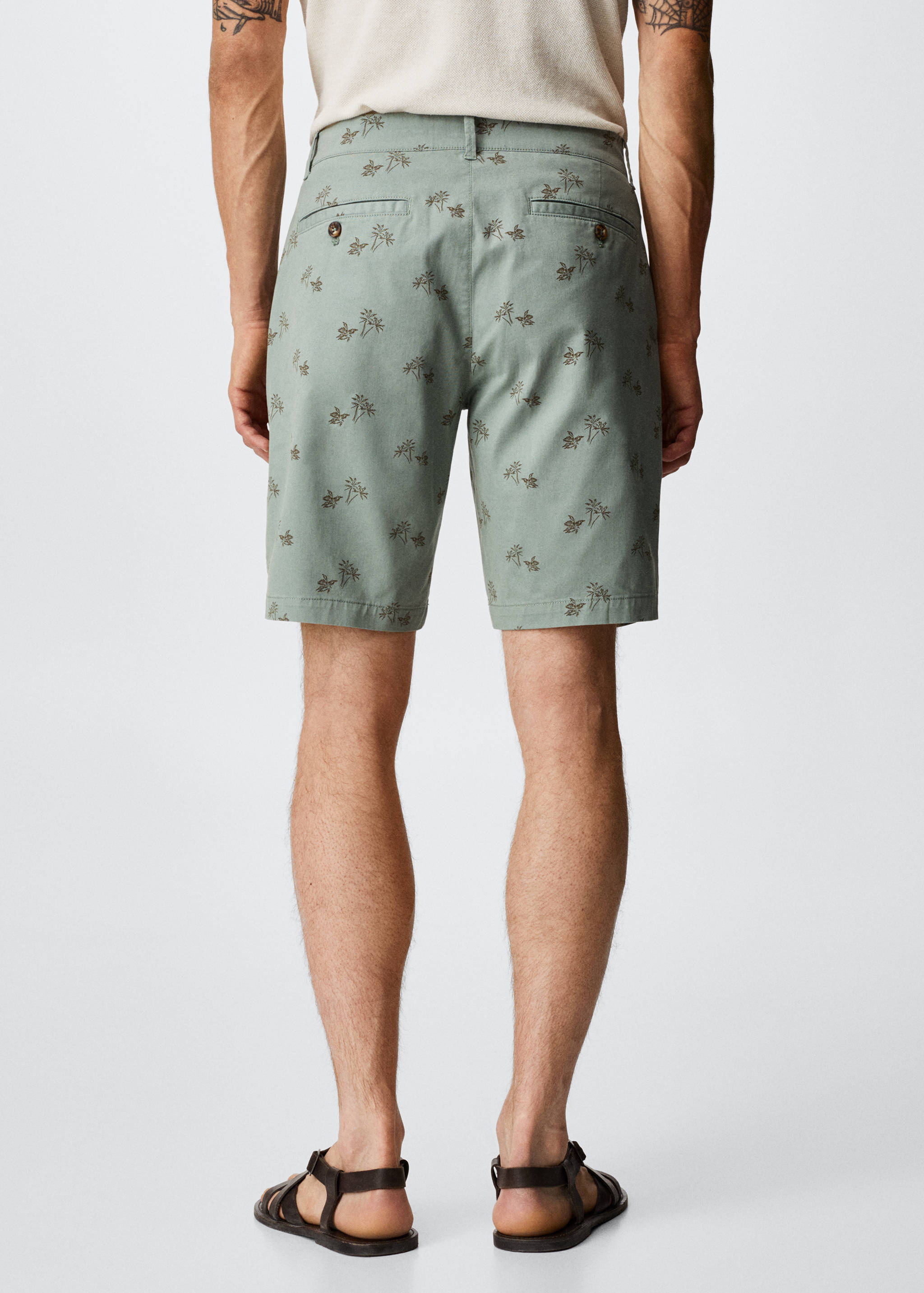 Baumwoll-Bermudashorts mit Motiv - Rückseite des Artikels