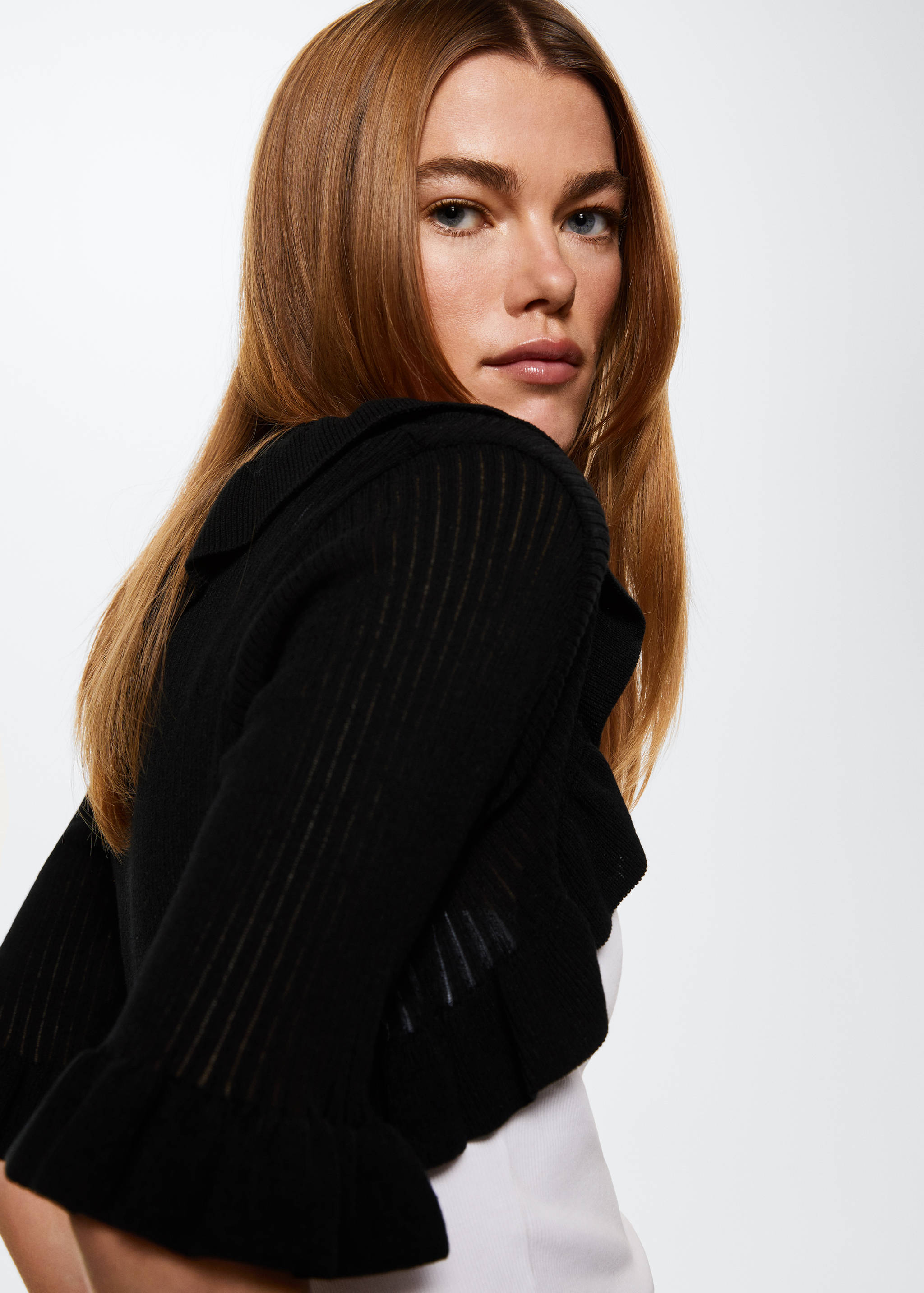 Strick-Cardigan mit Rüschen - Detail des Artikels 1