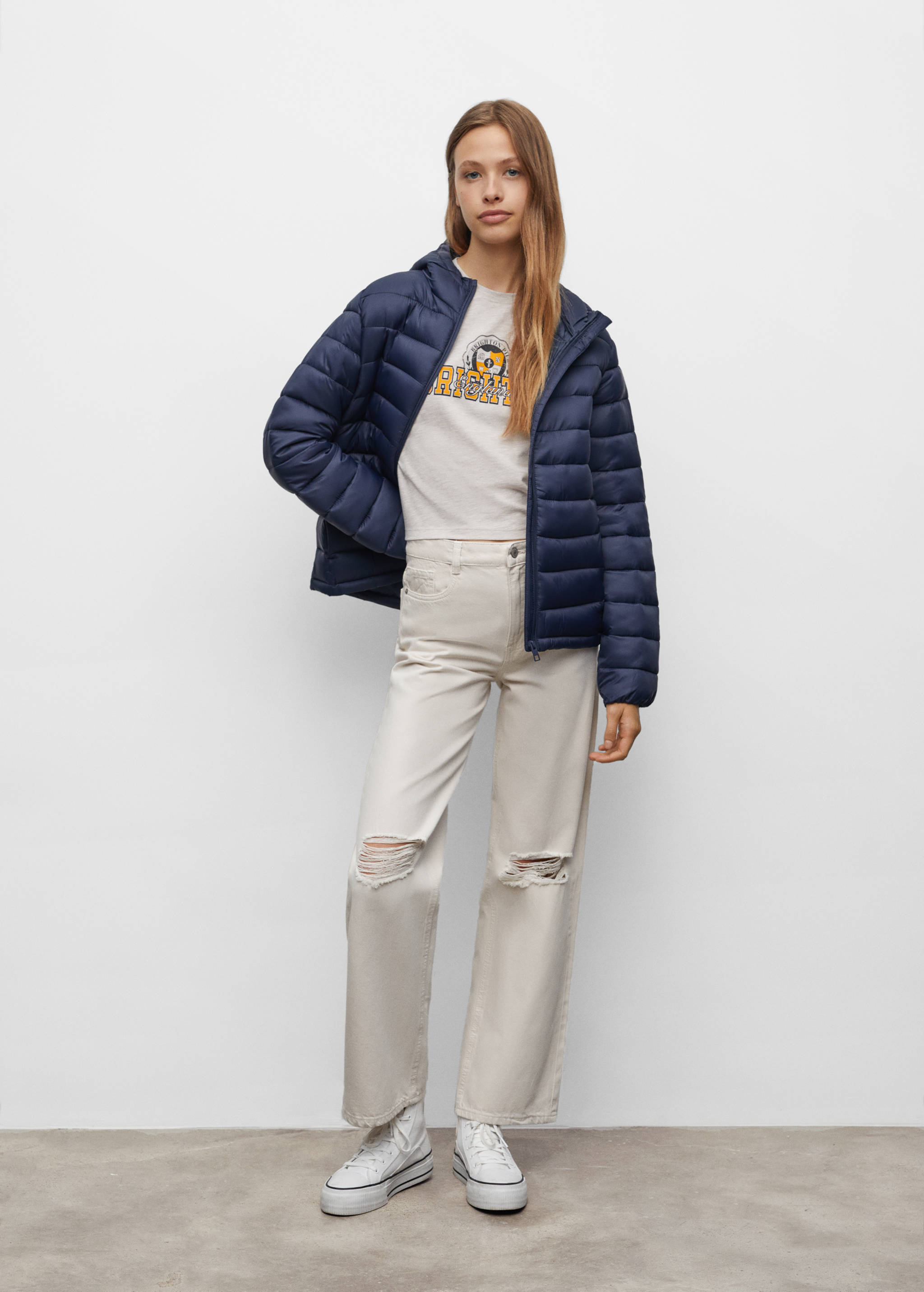 Hood quilted coat - General plane