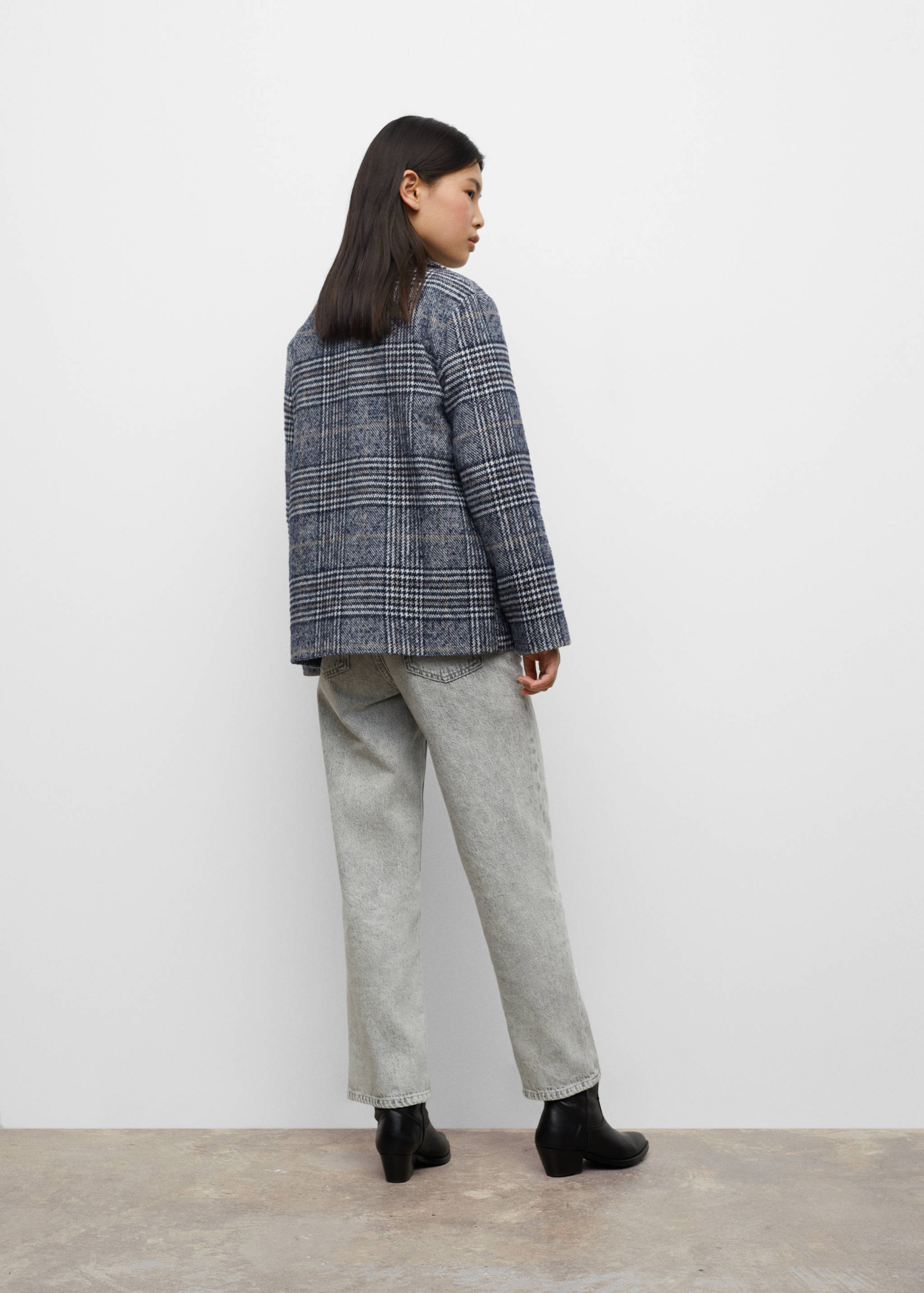 Checked structured coat - Reverse of the article