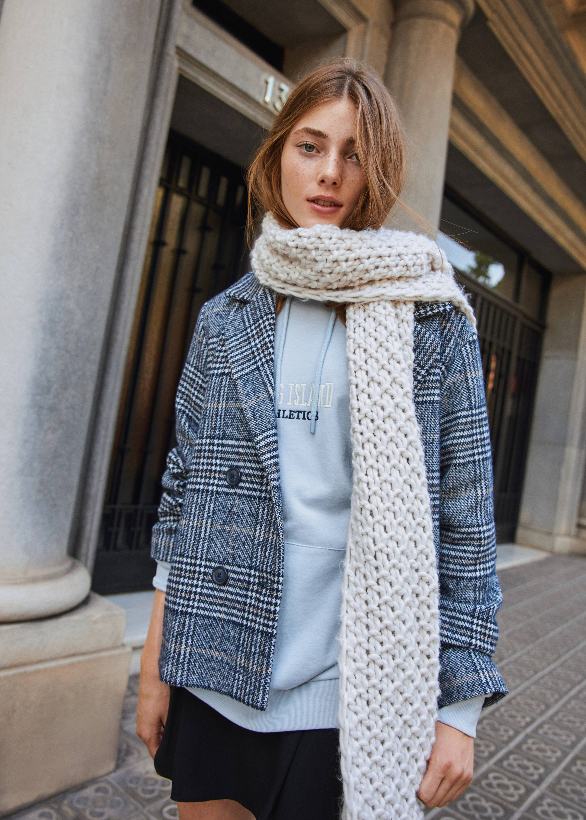 Checked structured coat - Details of the article 5