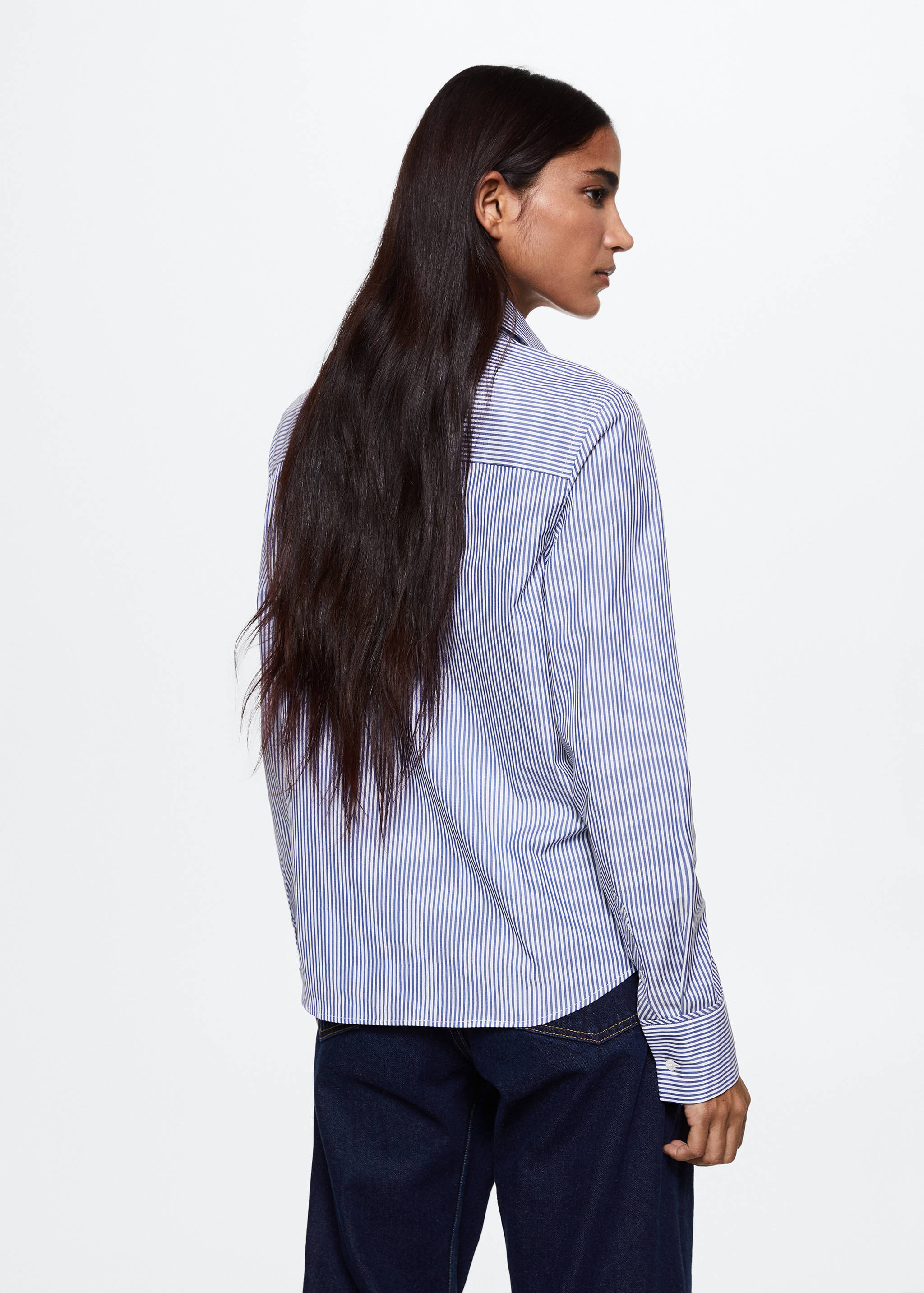 Camisa popelín slim ratlles - Revers de l'article