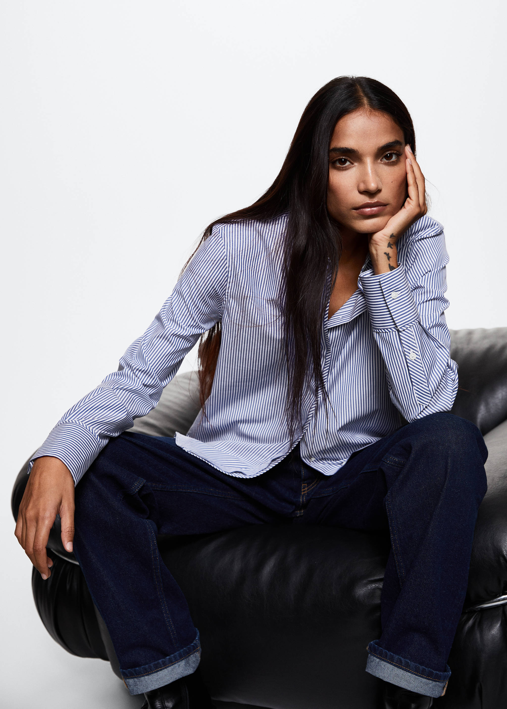 Camisa popelín slim ratlles - Detall de l'article 2