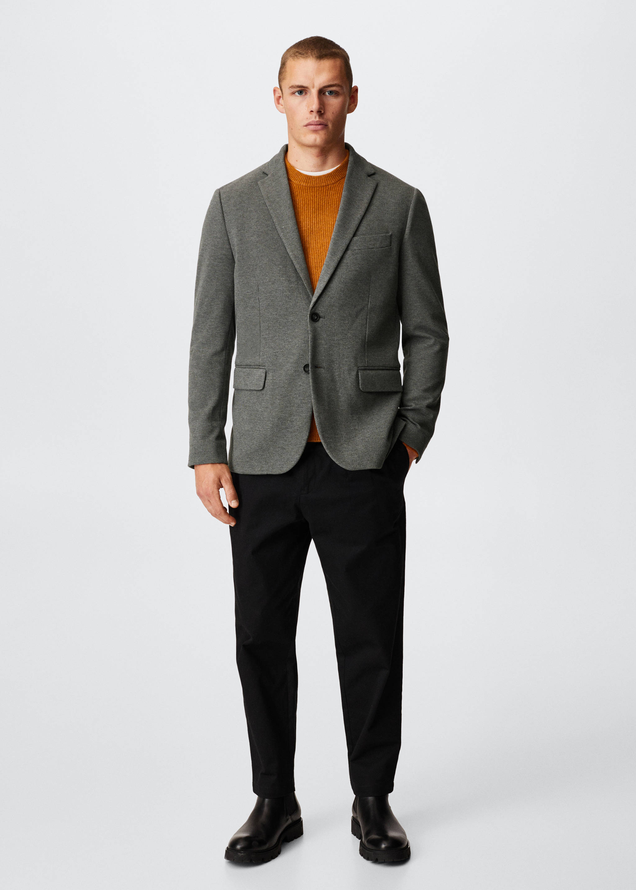 Slim fit cotton blazer - General plane