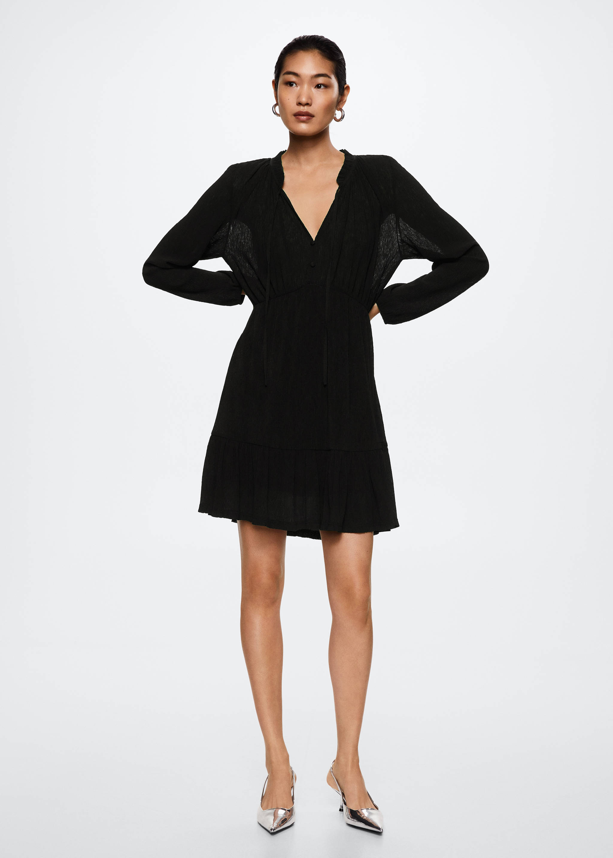 Textured short dress - General plane