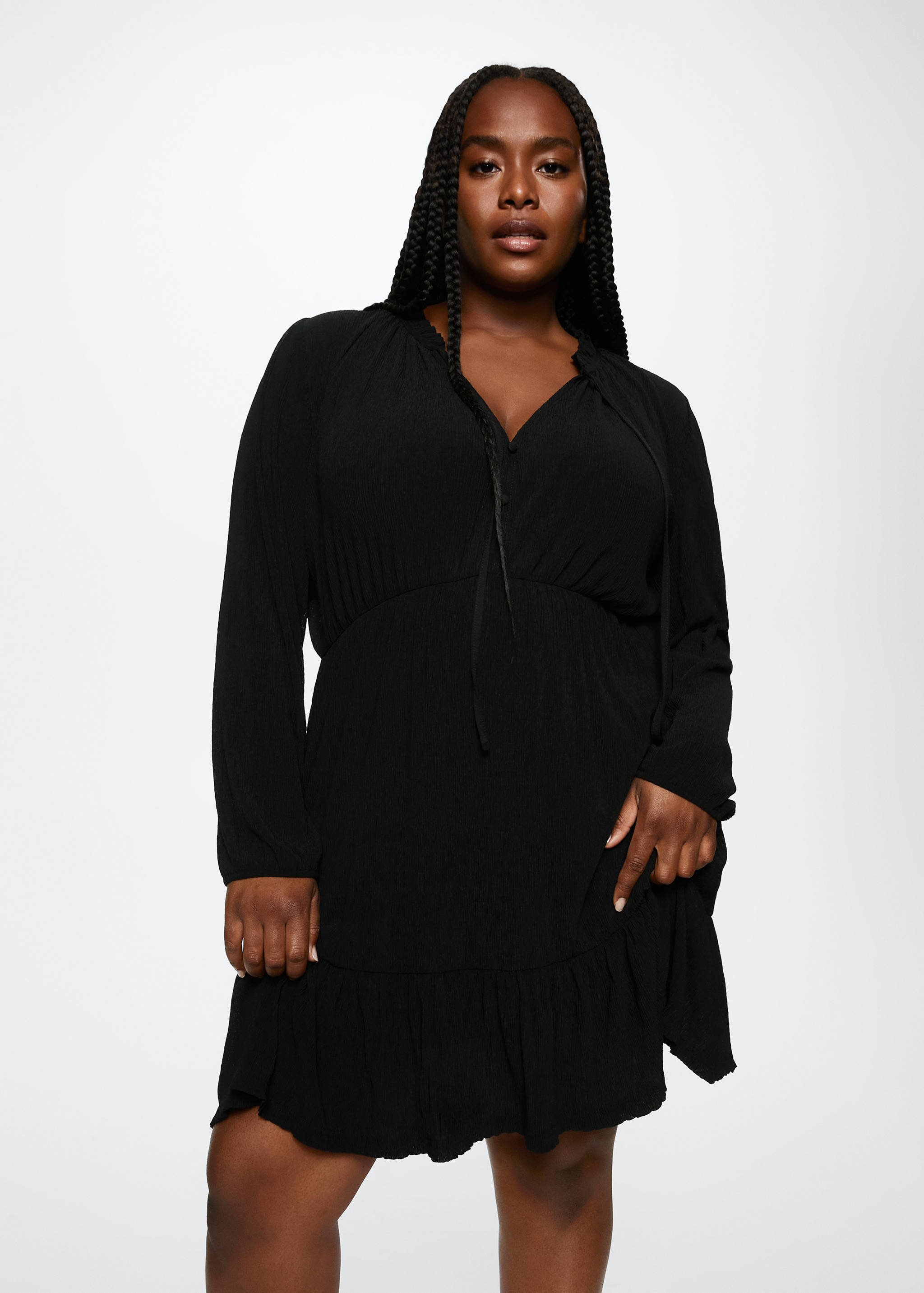 Textured short dress - Details of the article 4