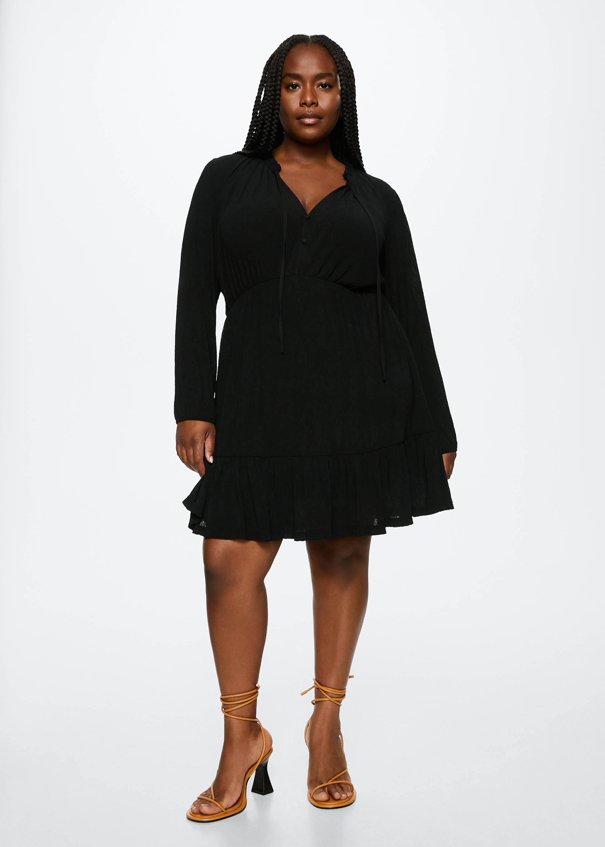 Textured short dress - Details of the article 3