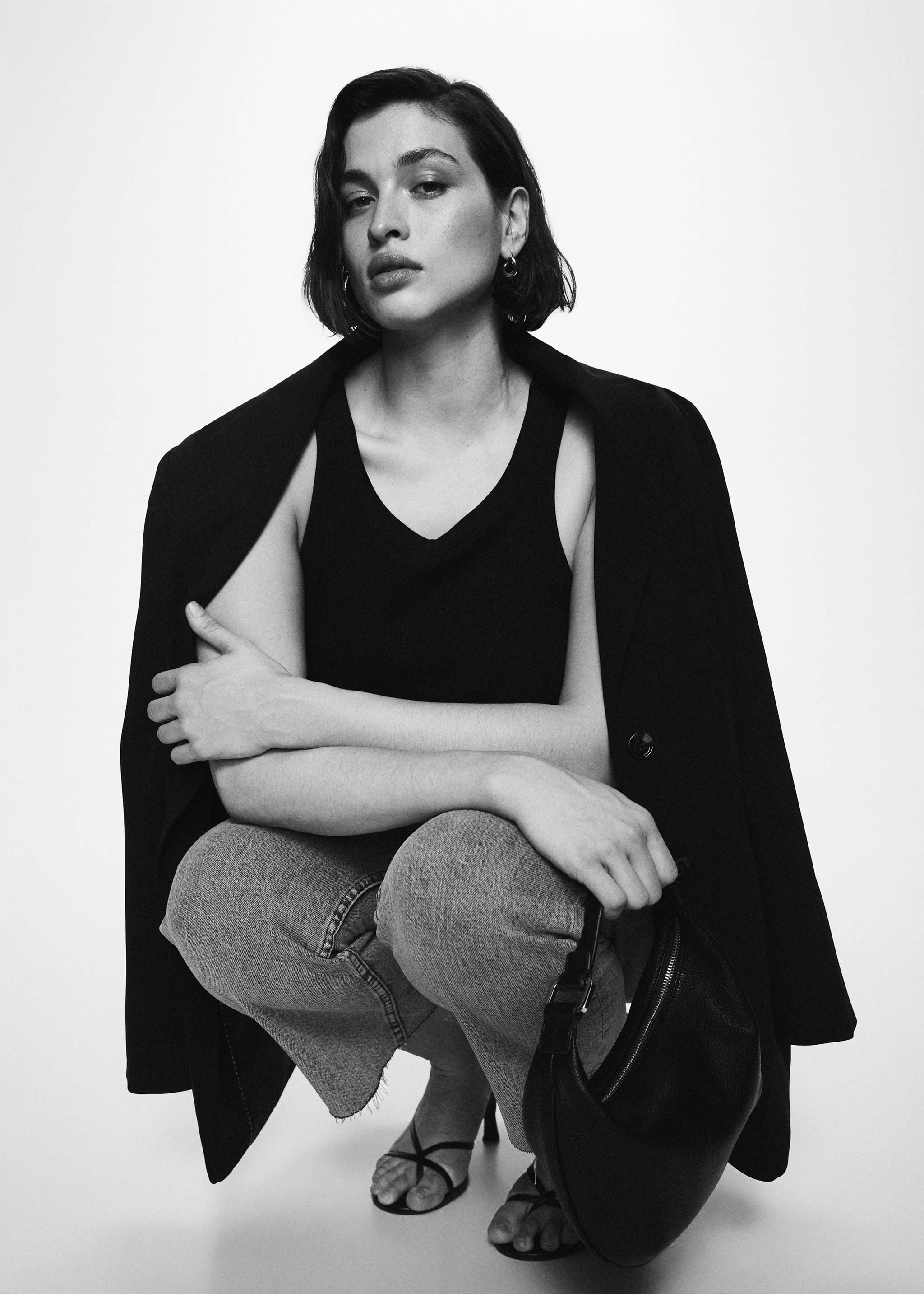 Jeans rectos tiro alto crop - Detalle del artículo 4