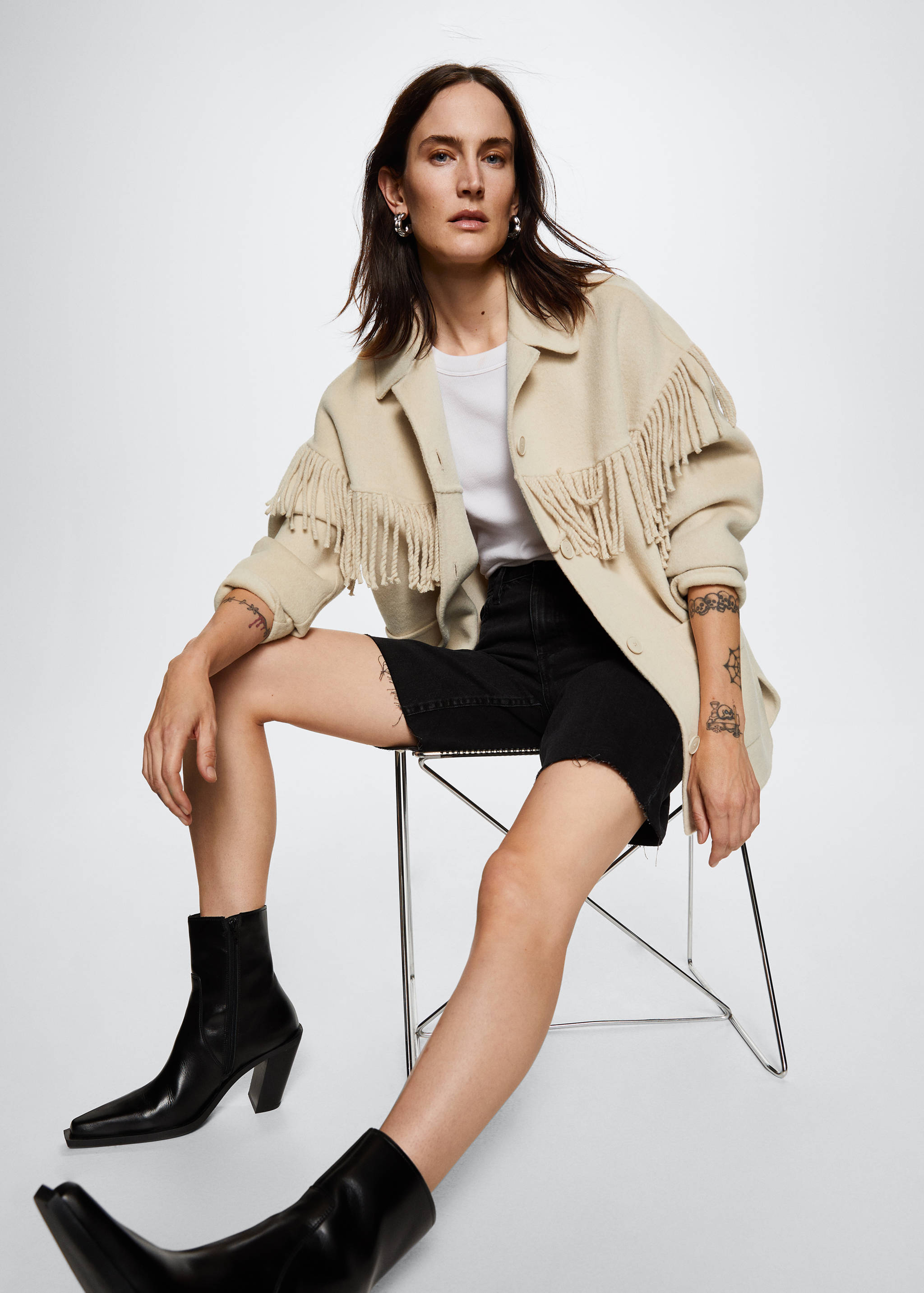 Handmade fringed overshirt - Details of the article 1