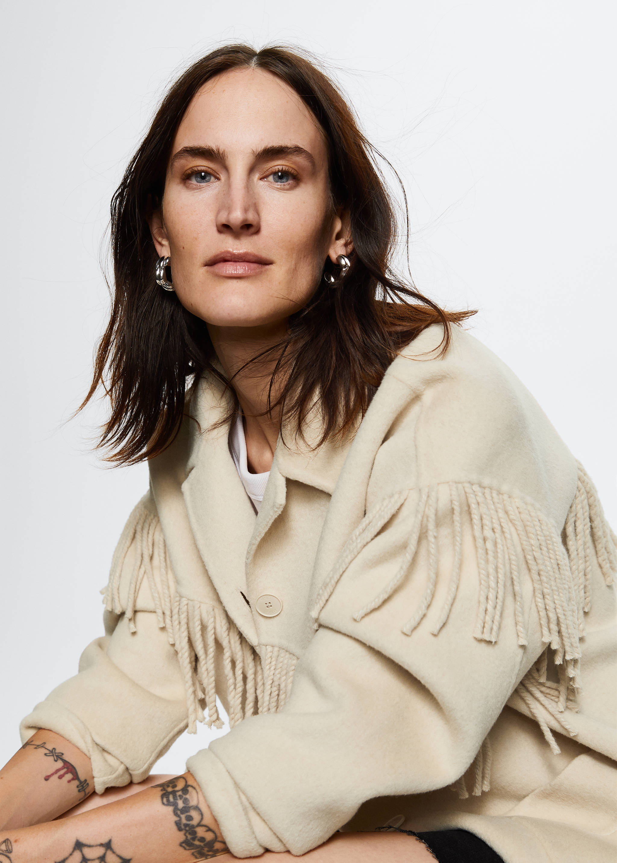 Handmade fringed overshirt - Details of the article 2