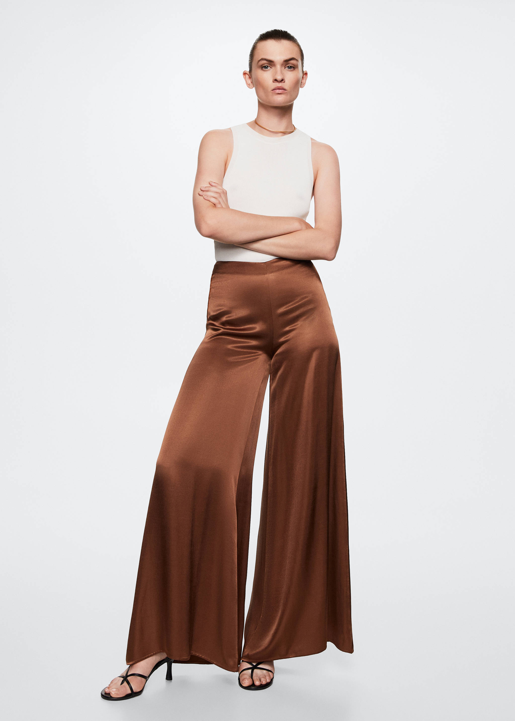 Satin palazzo trousers - General plane