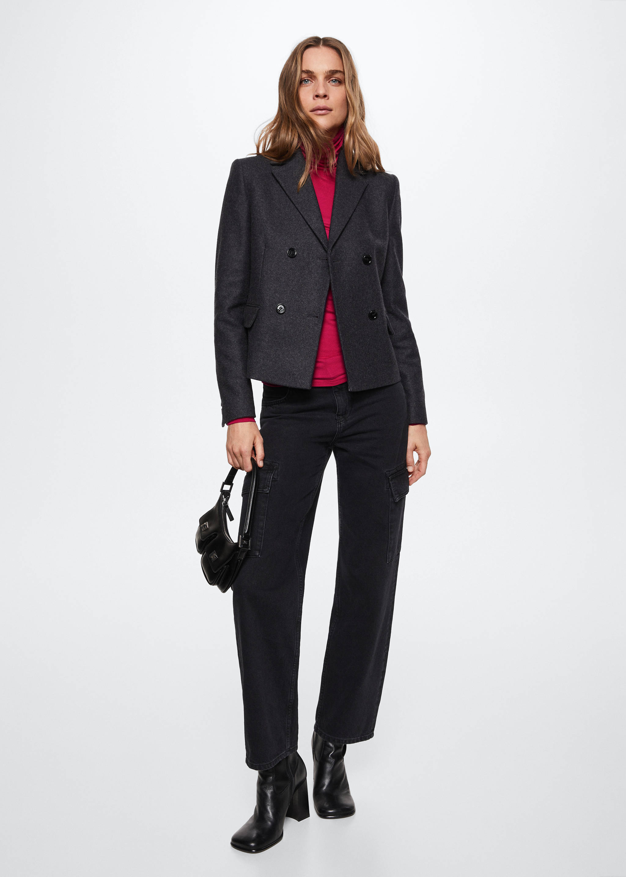 Μπλούζα ψηλός γιακάς ντραπέ - Γενικό πλάνο