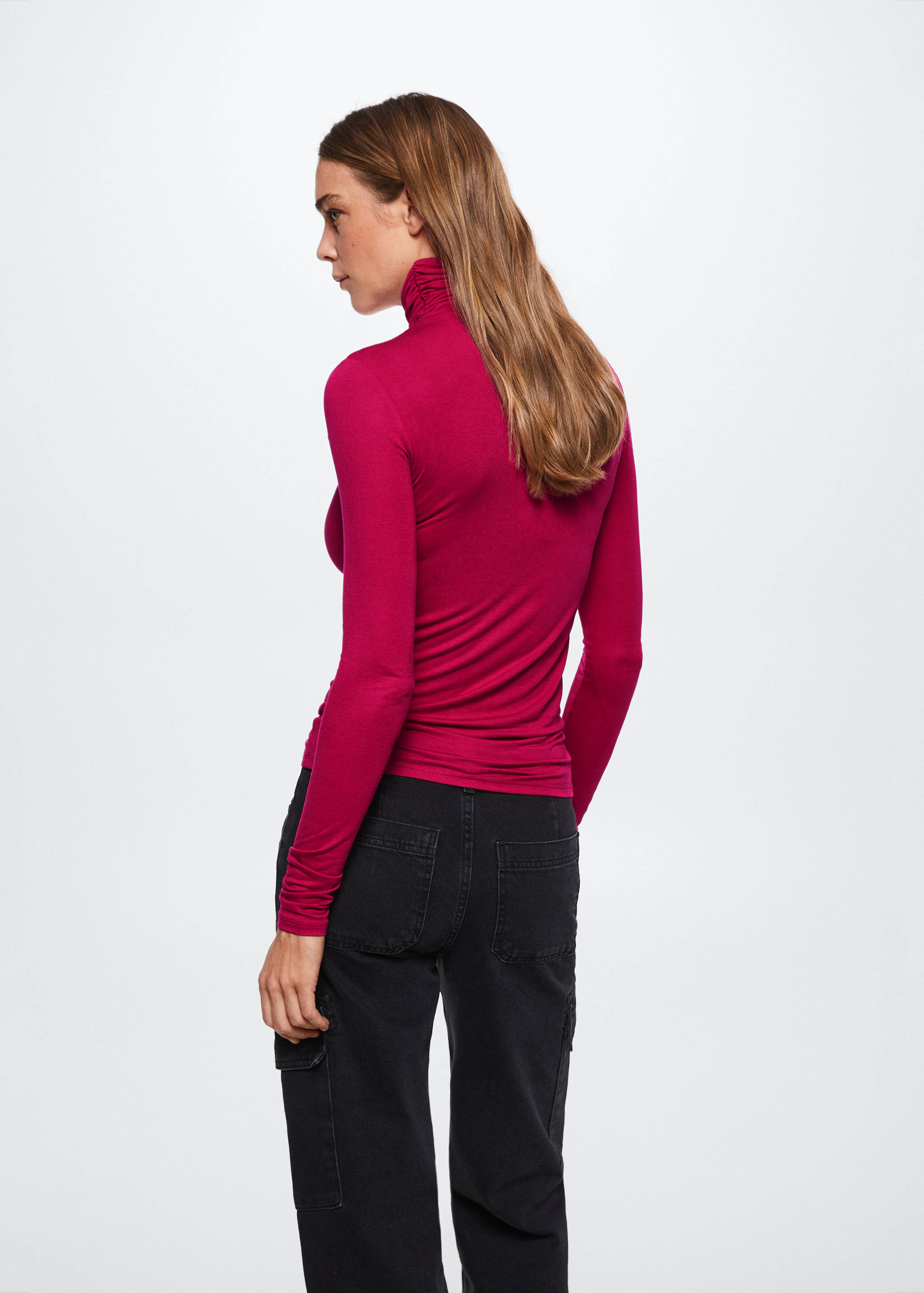 Μπλούζα ψηλός γιακάς ντραπέ - Πίσω όψη προϊόντος