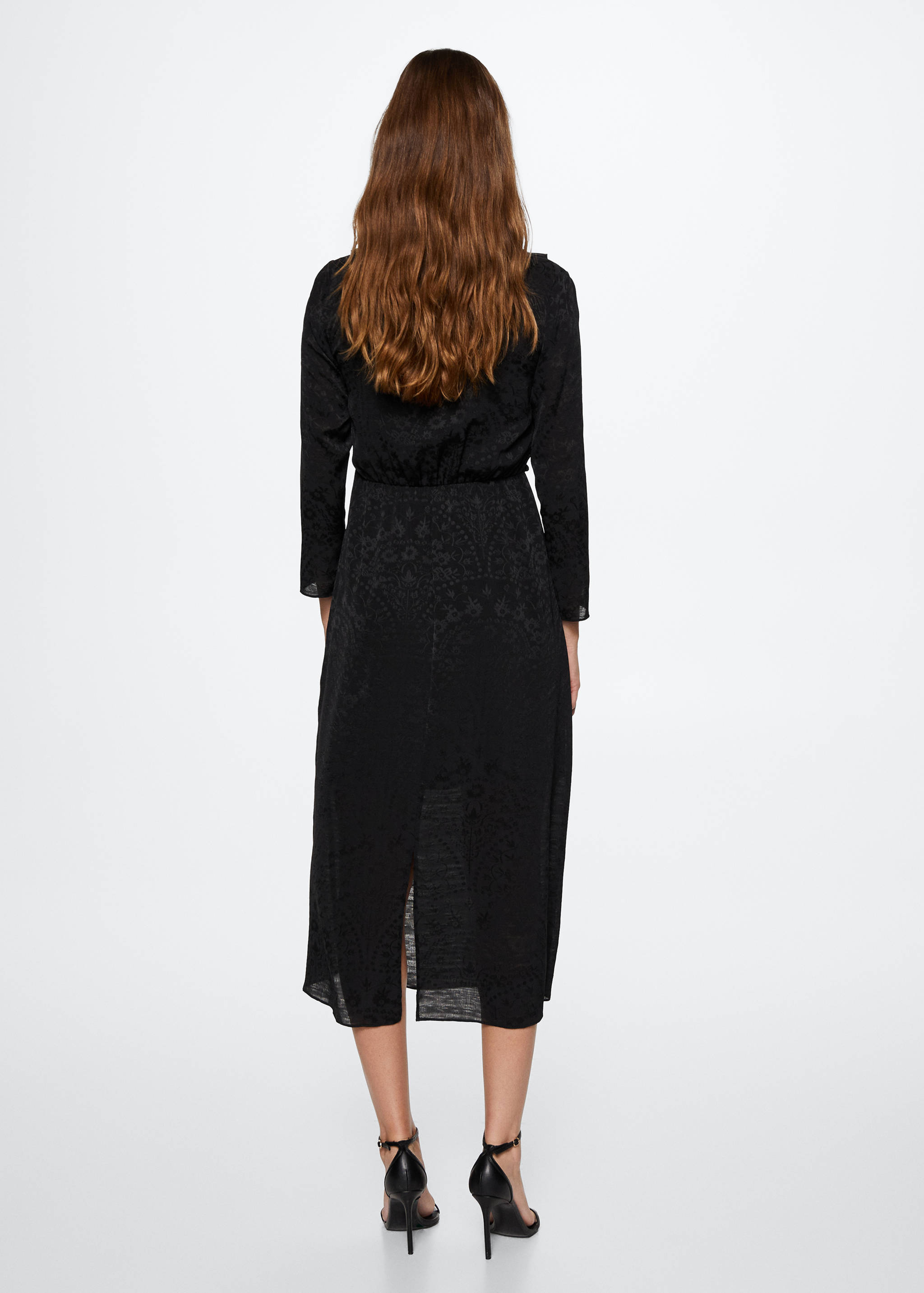 Φόρεμα μαύρο σατέν - Πίσω όψη προϊόντος