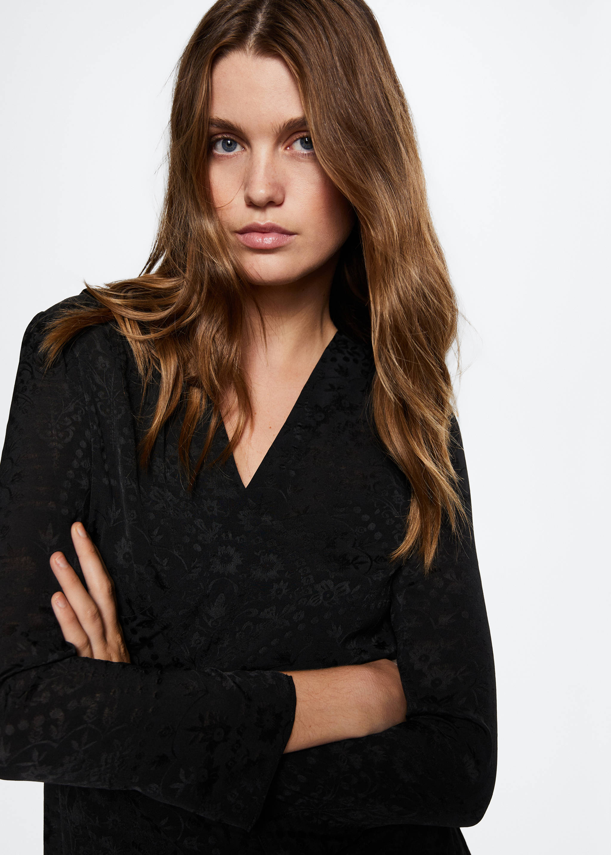 Φόρεμα μαύρο σατέν - Λεπτομέρεια του προϊόντος 1