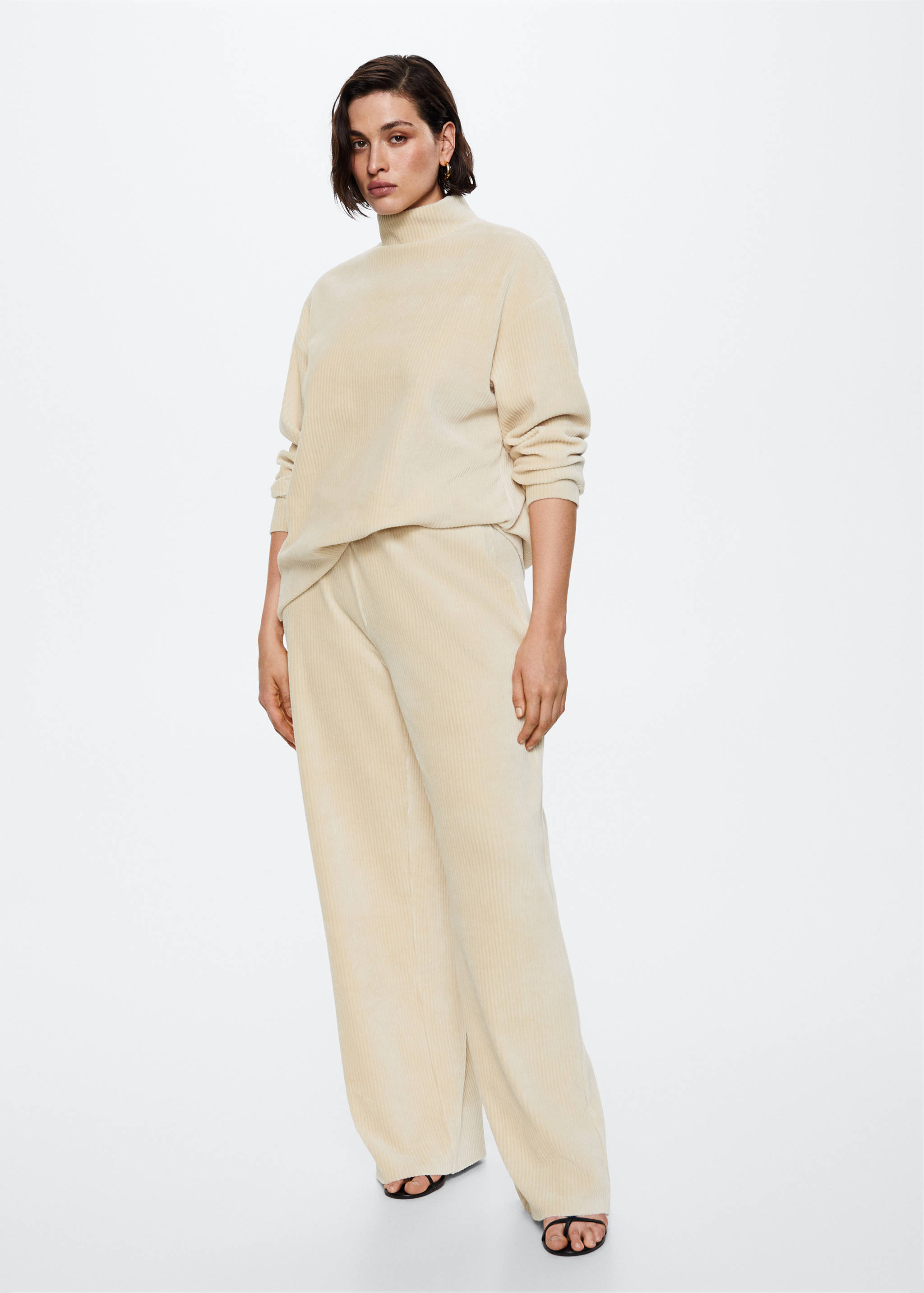 Corduroy sweatshirt met trechterhals - Detail van het artikel 3