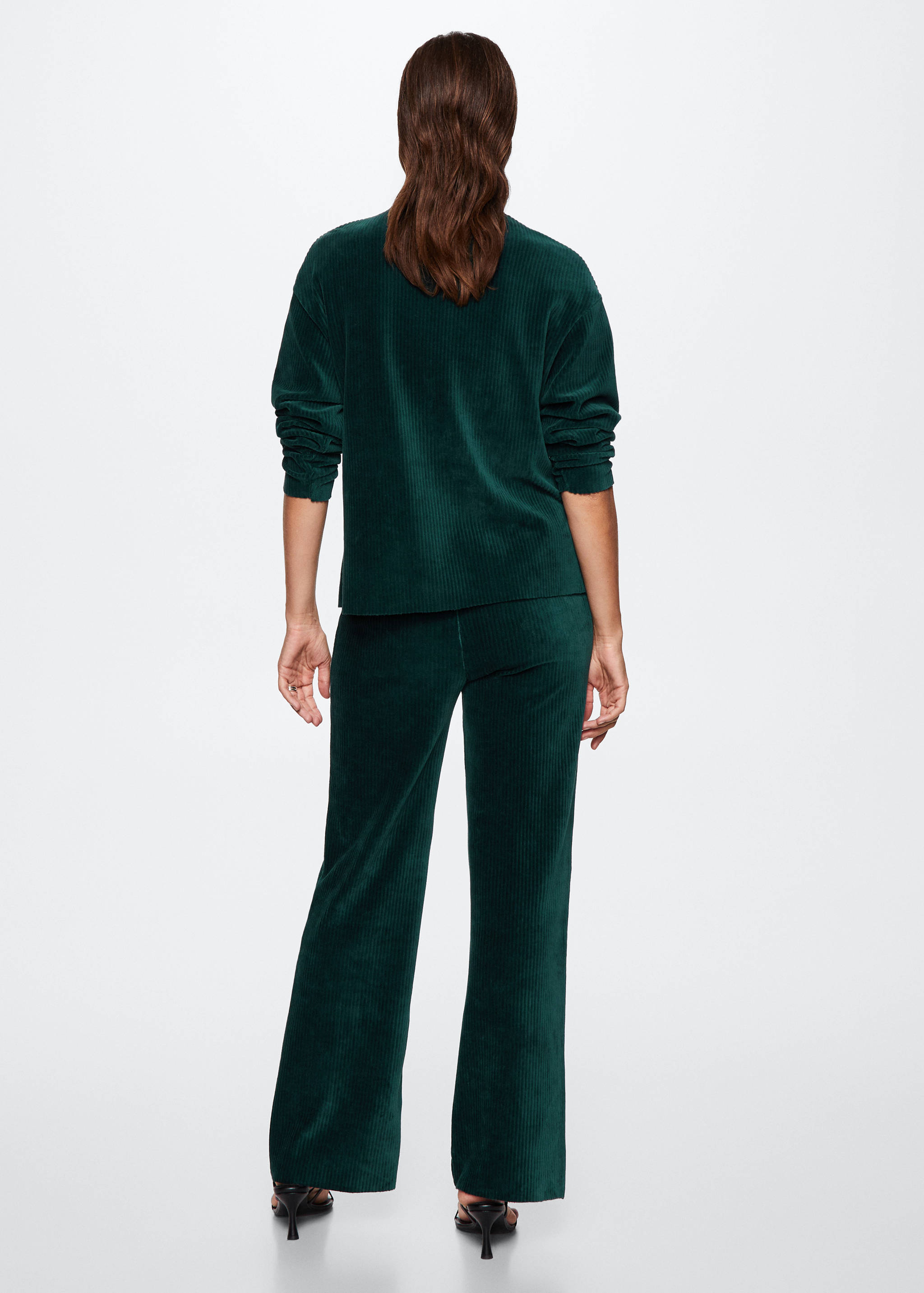 Corduroy sweatshirt met trechterhals - Achterkant van het artikel