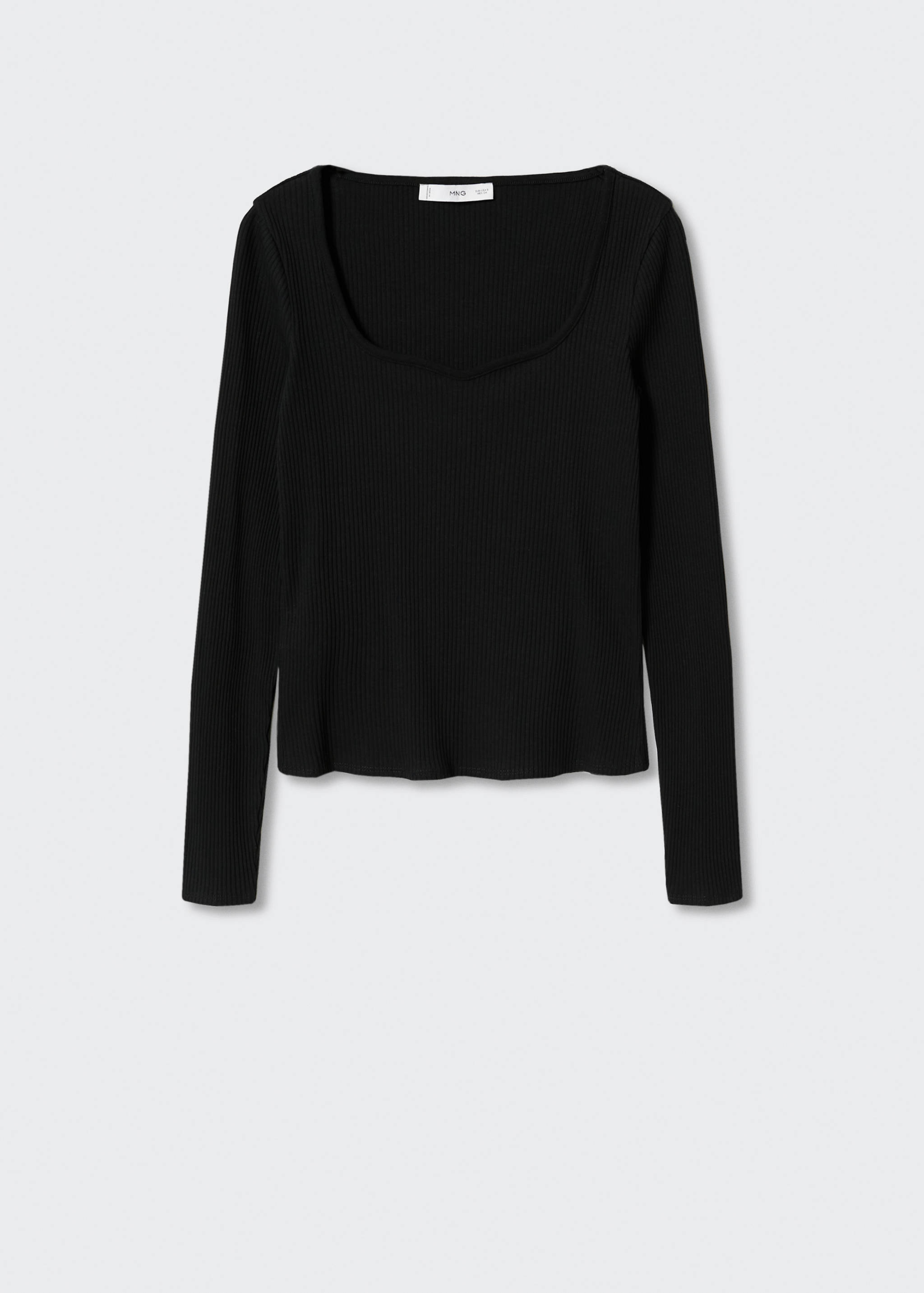 Ribbed Squared neckline t-shirt - Article without model
