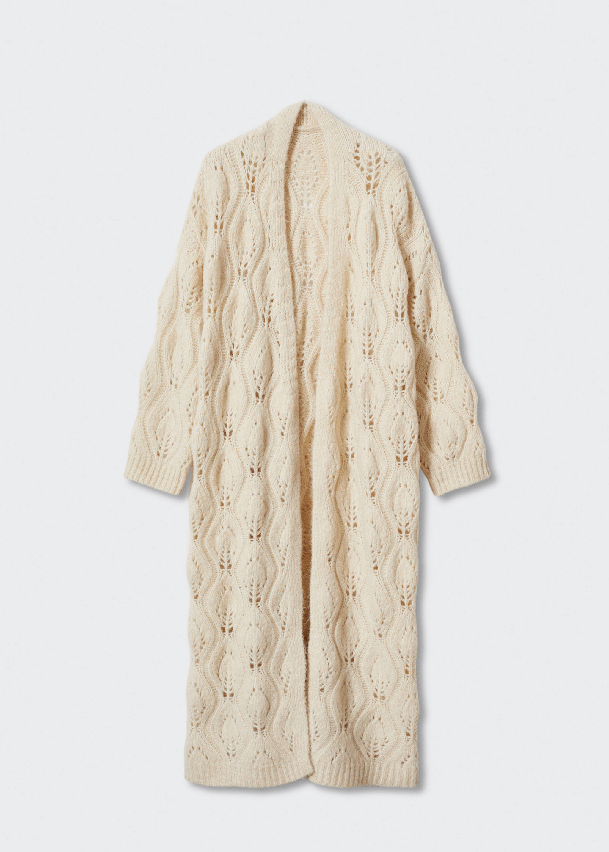 Long openwork knitted cardigan - Article without model