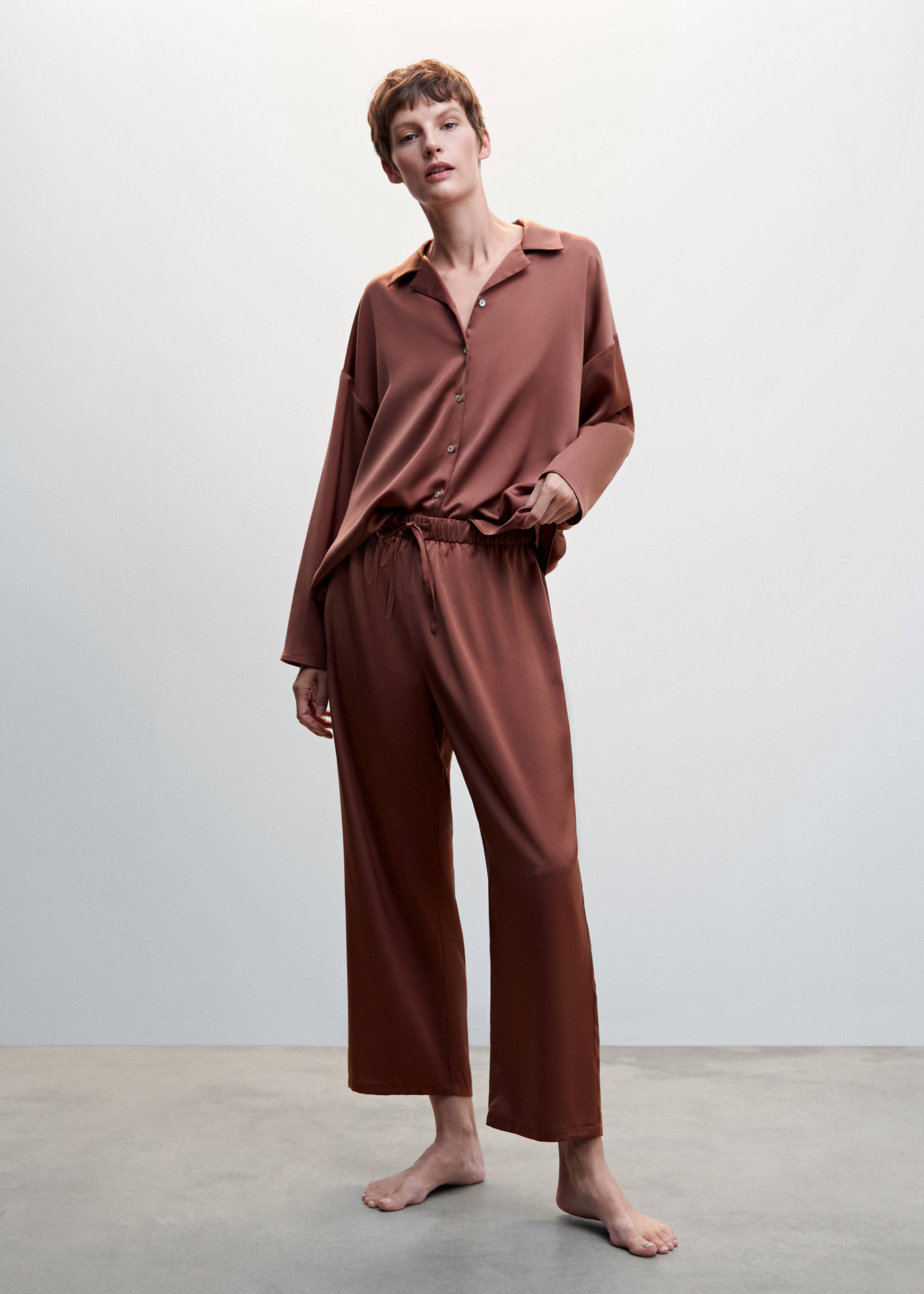 Satin pyjama trousers - General plane