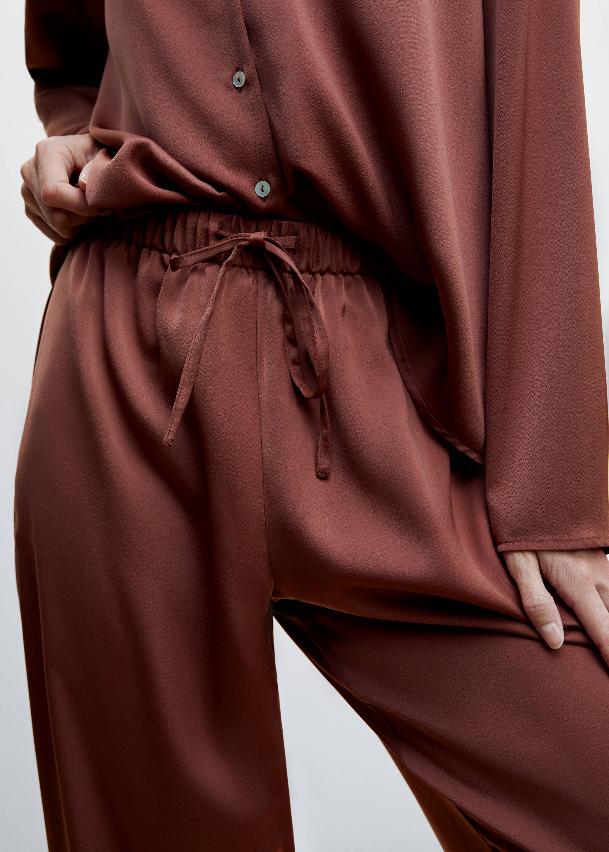 Satin pyjama trousers - Details of the article 3